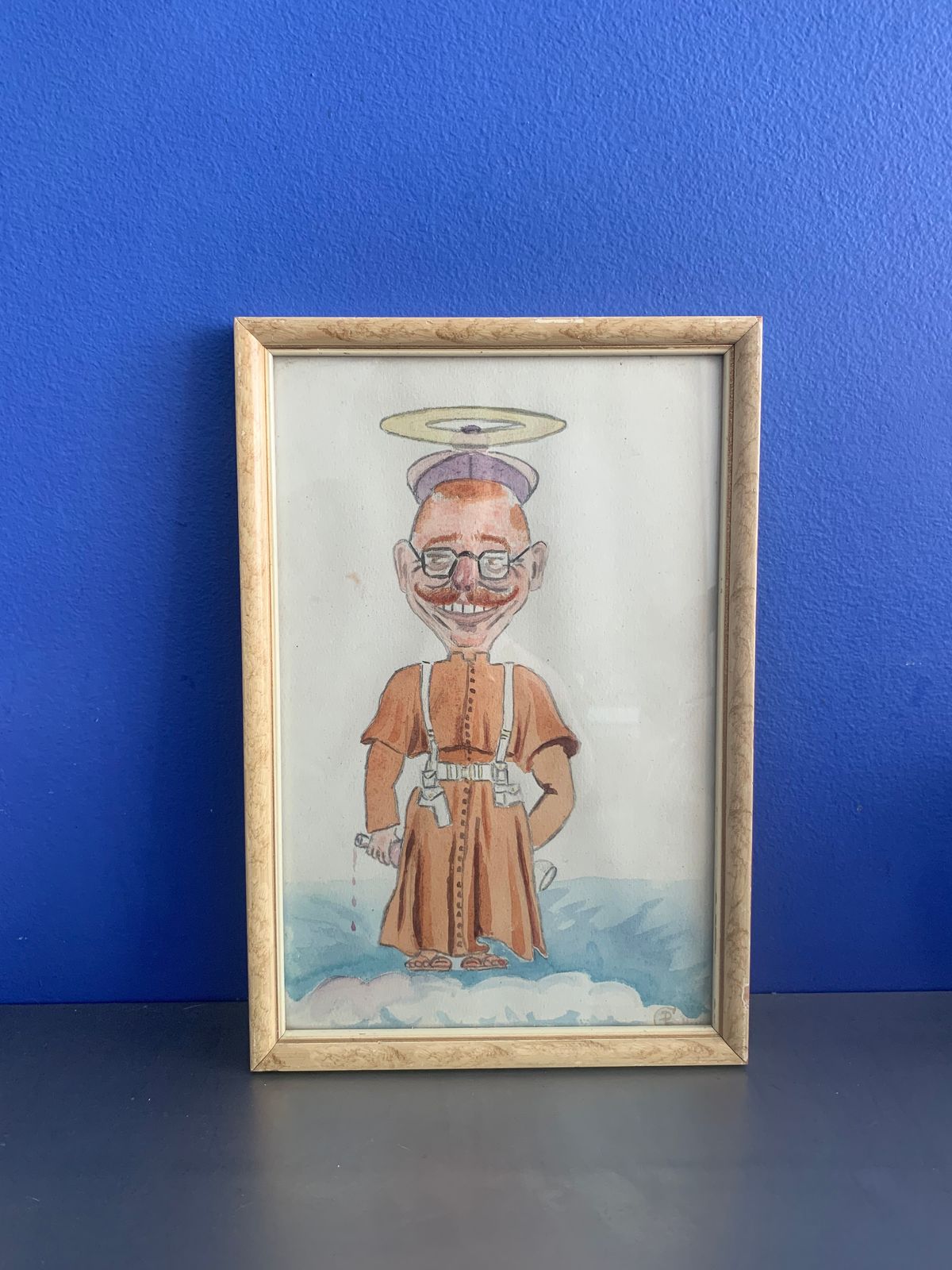 Wwii Illustrations Of Officers And A Priest From North Africa Campagin, C. 1940s photo for sale
