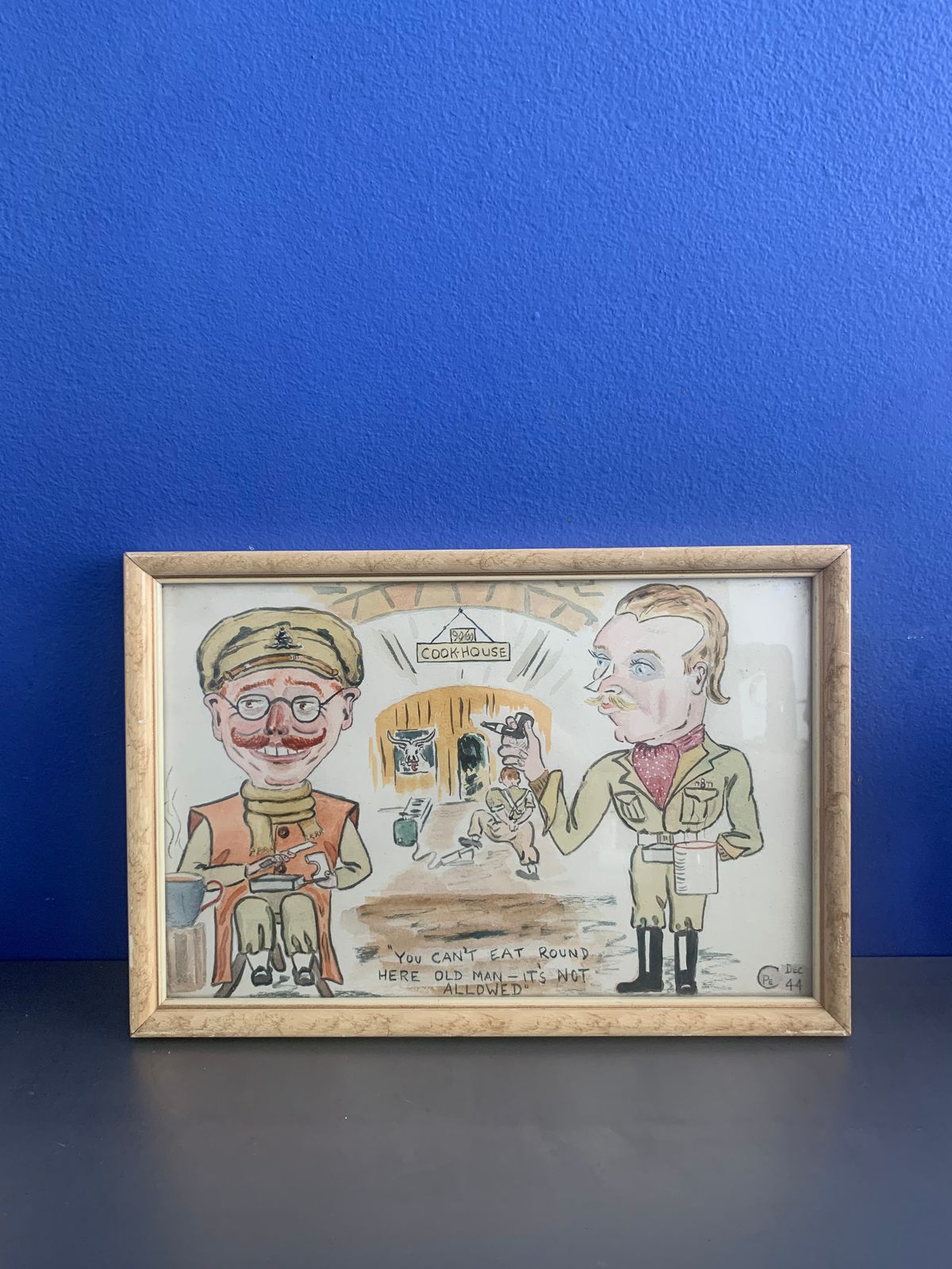 Wwii Illustrations Of Officers And A Priest From North Africa Campagin, C. 1940s photo Art