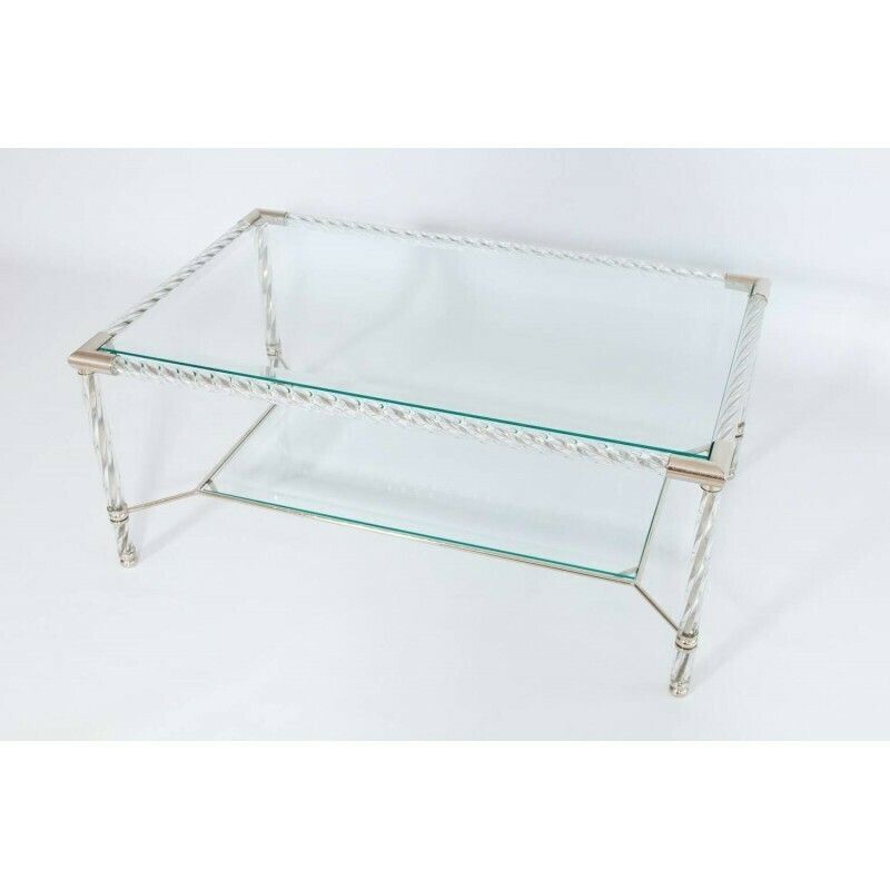 Table In Blown Murano Glass, Transparent, Barovier, 1980s photo furniture