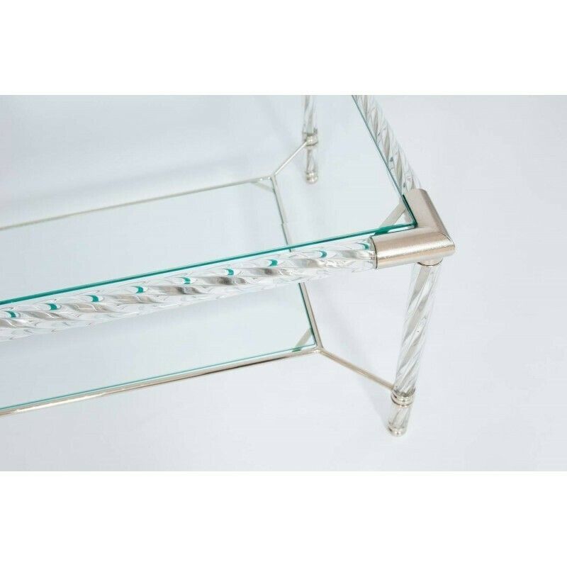 photo for sale Table In Blown Murano Glass, Transparent, Barovier, 1980s