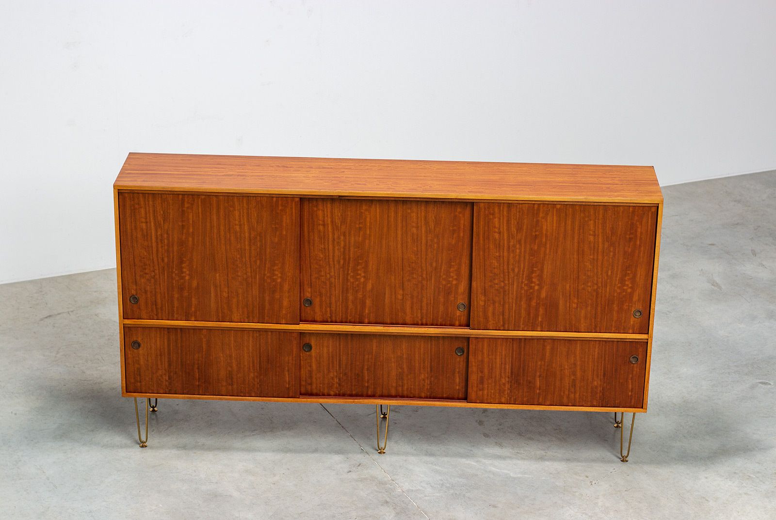 Alfred Hendrickx 1950 Sideboard With Brass Hairpin Legs photo Furniture