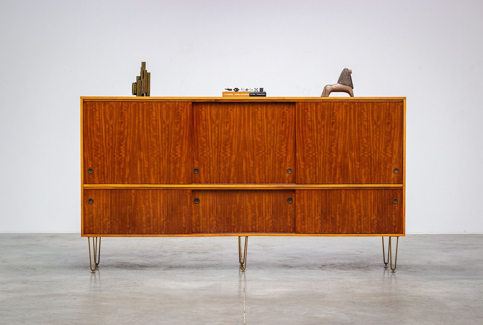 Alfred Hendrickx 1950 Sideboard With Brass Hairpin Legs photo vintage
