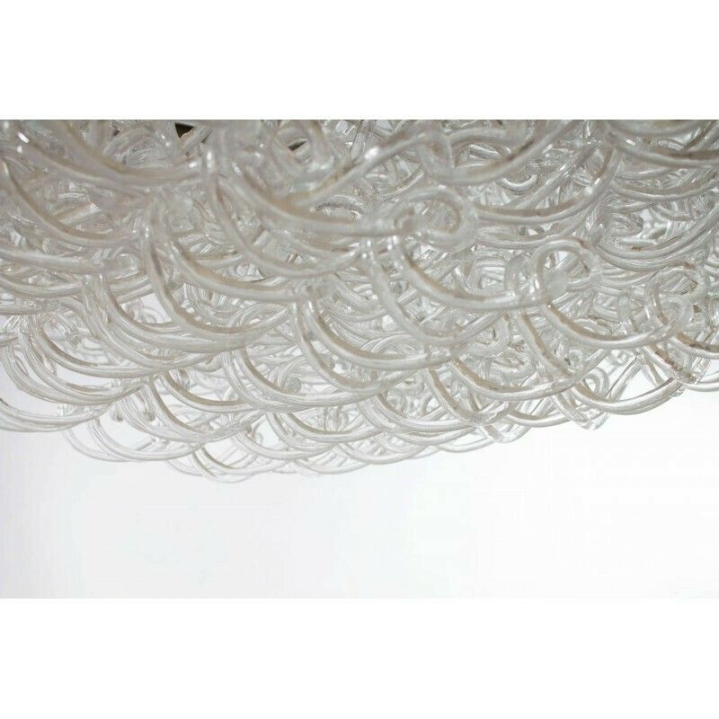 photo furniture Flushmount In Blown Murano Glass Chain Elements In Clear Color 1980s