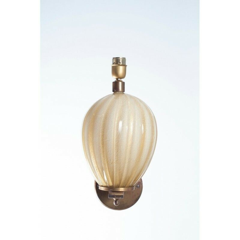 Massive Pair Of Sconces In Ivory Color In Blown Murano Glass 1960s Italy photo Lighting