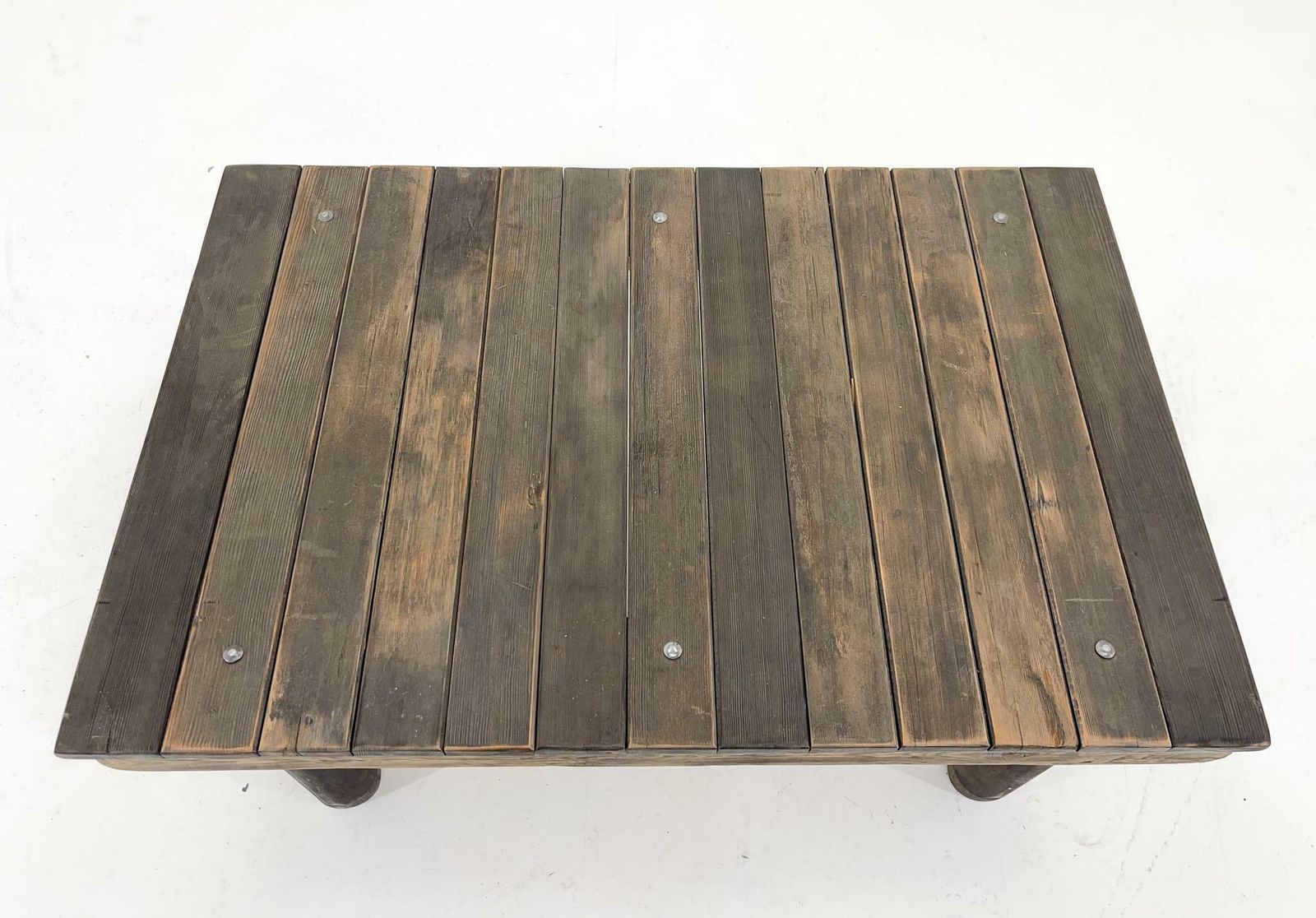 1950's Vintage Industrial Wood & Iron Coffee Table photo for sale