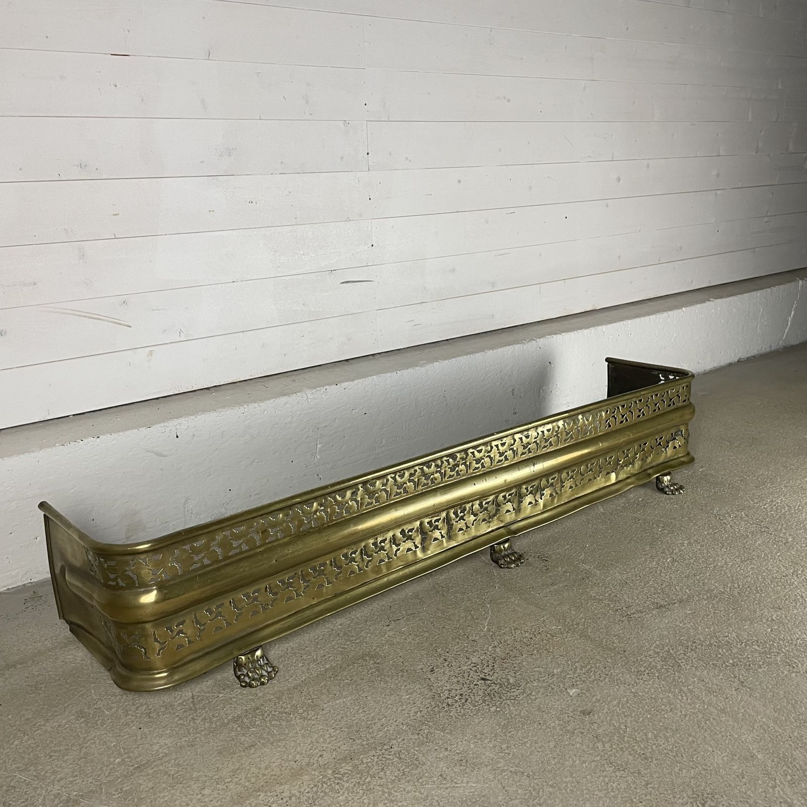 Victorian Brass Fender With Lions Paw Feet photo buy