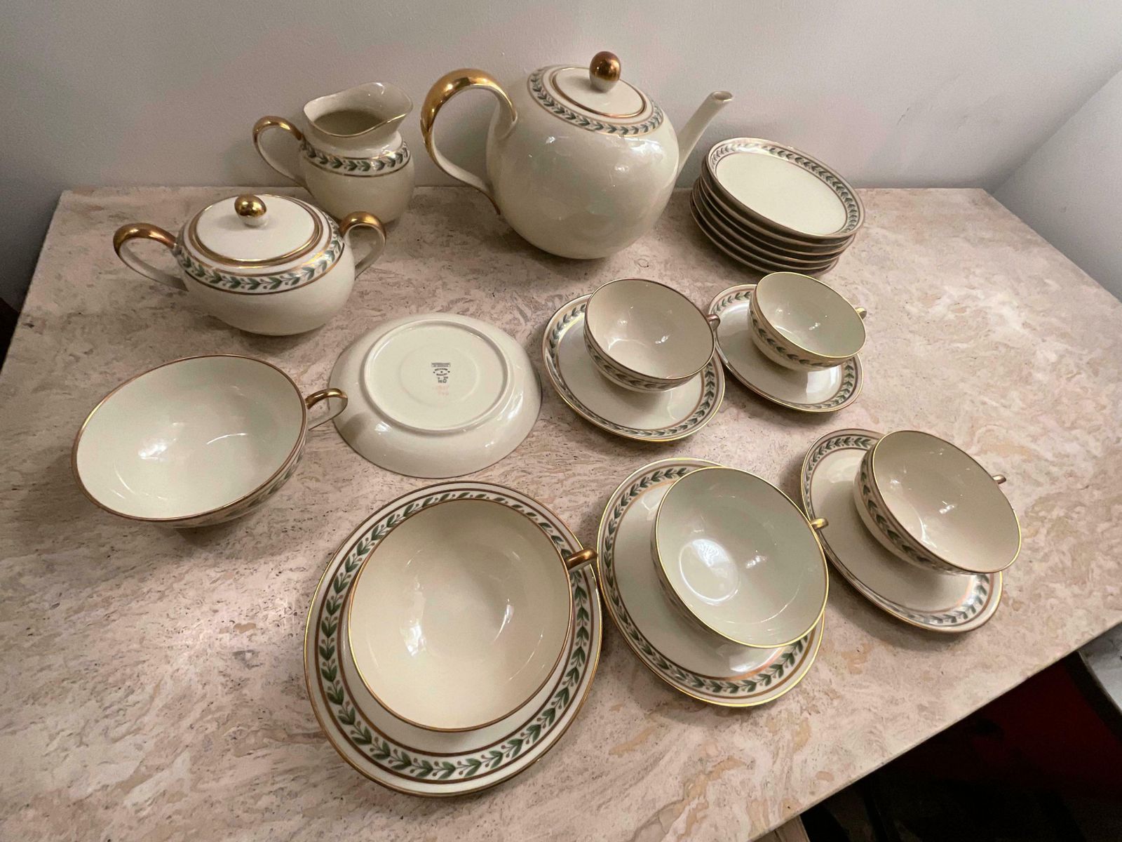 Gio Ponti   Tea For 6 With Sweet Plates, In Porcelain Richard Ginori Year 1939 photo Home Decor