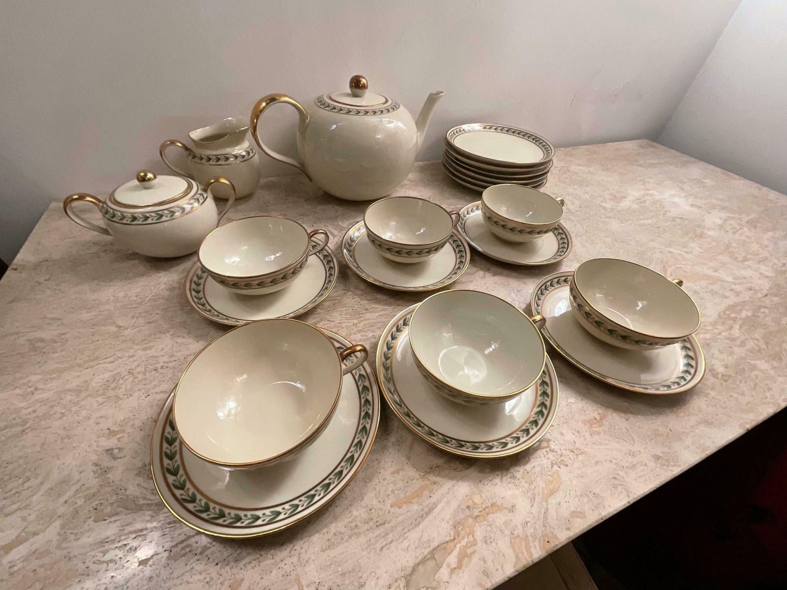 Gio Ponti   Tea For 6 With Sweet Plates, In Porcelain Richard Ginori Year 1939 photo 1983.0