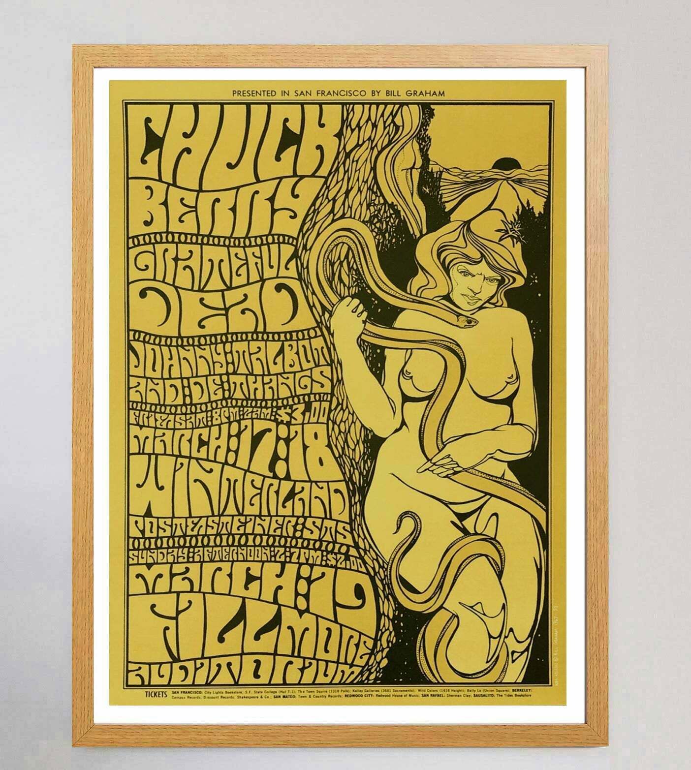 Chuck Berry & The Grateful Dead   Fillmore Auditorium Original Vintage Poster photo Art
