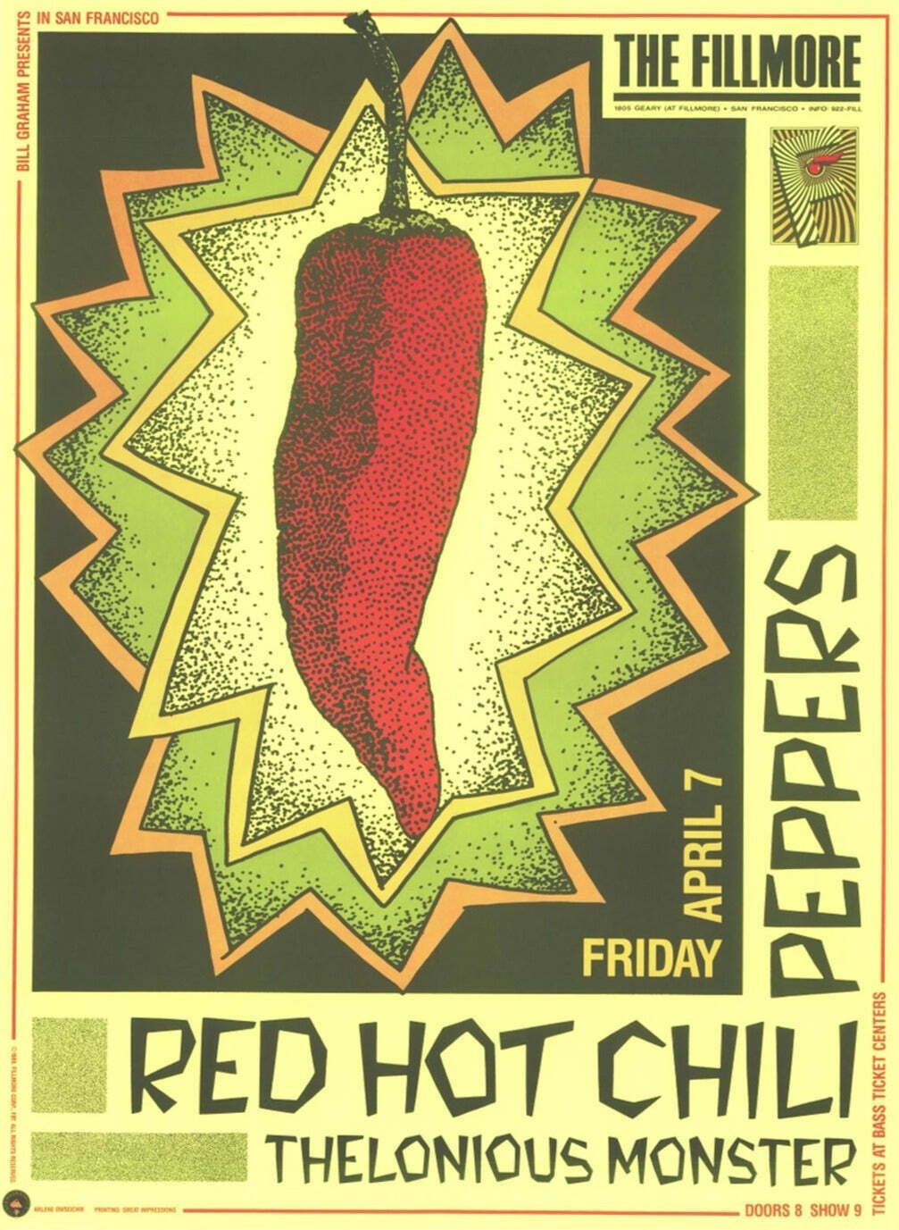 Red Hot Chili Peppers   The Fillmore Original Vintage Poster