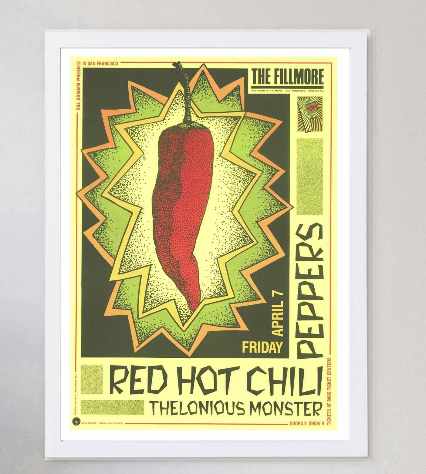 Red Hot Chili Peppers   The Fillmore Original Vintage Poster photo for sale