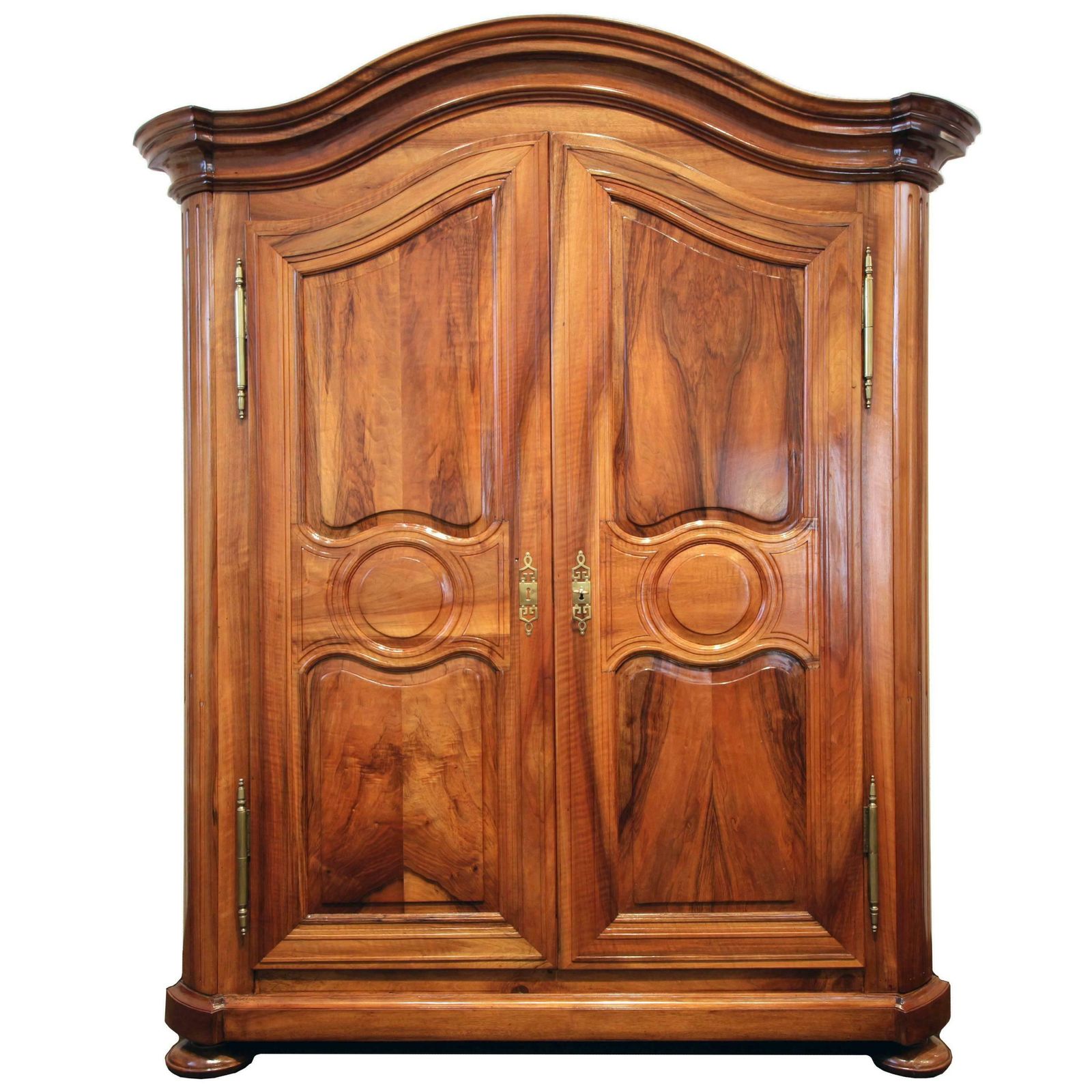 18th Century Baroque Wardrobe In Solid Walnut