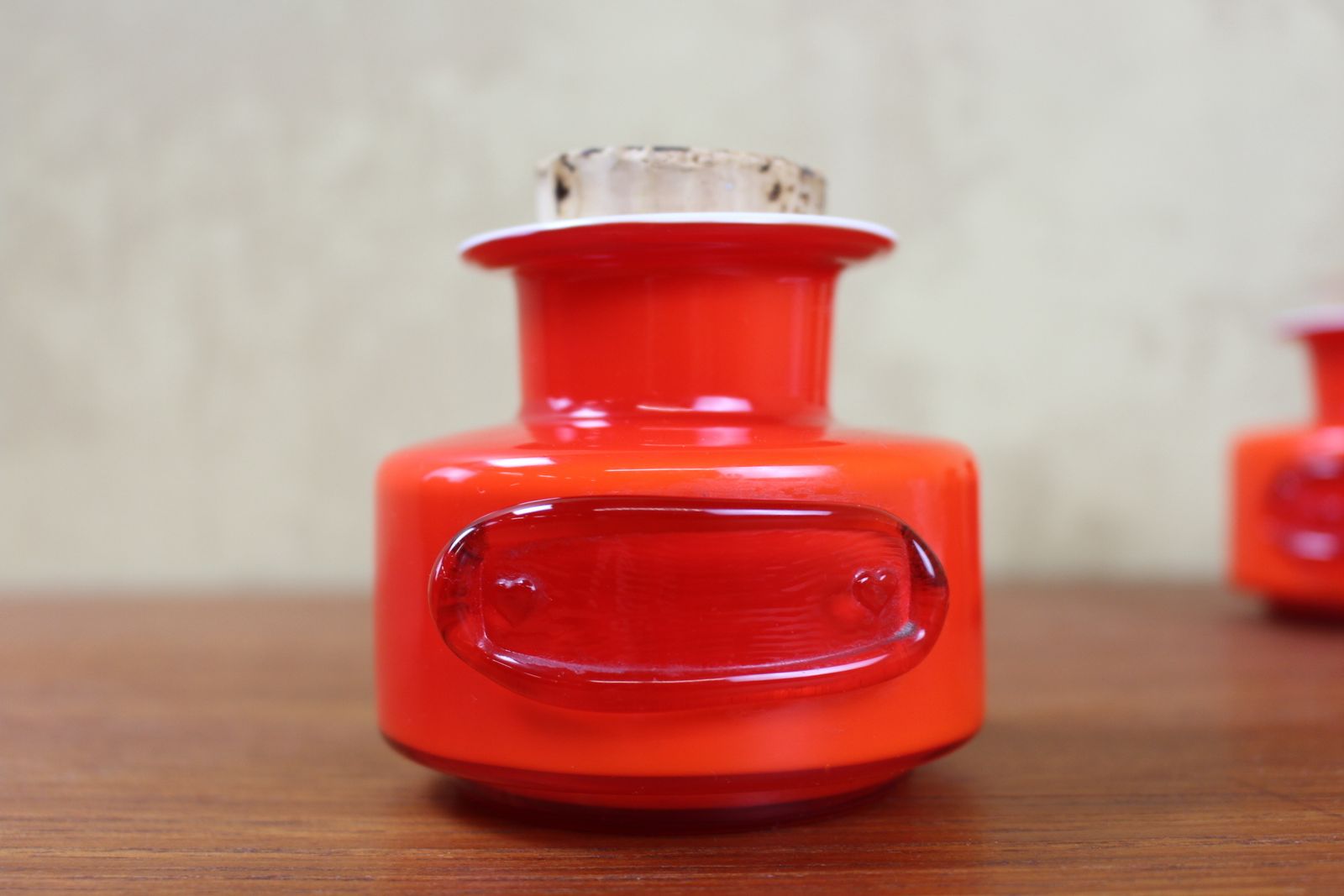 Set Of 3 Orange Holmegaard Palet Range Spice Jars By Michael Bang photo furniture