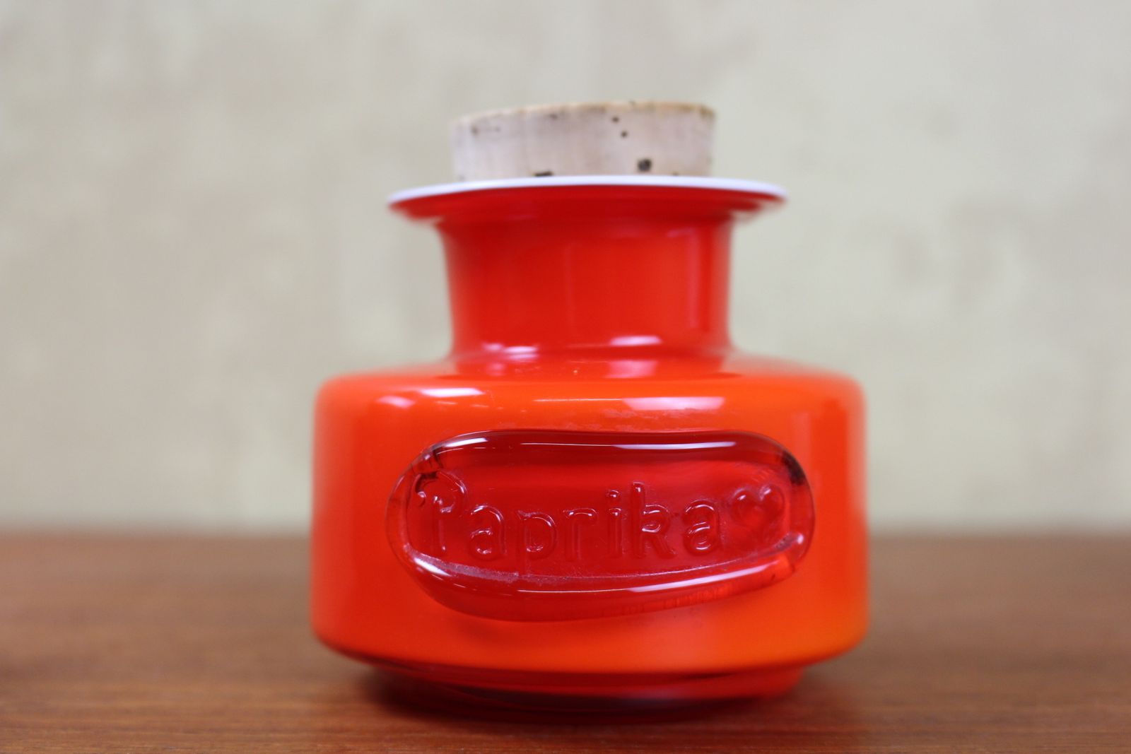Set Of 3 Orange Holmegaard Palet Range Spice Jars By Michael Bang photo for sale