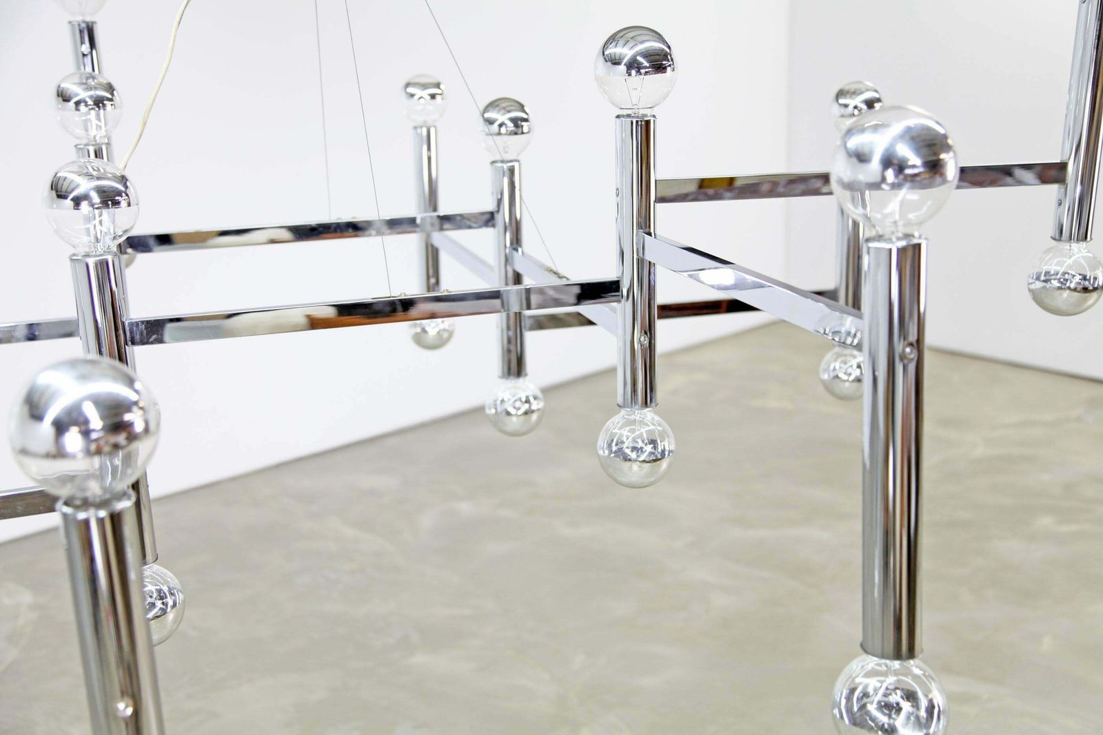Mid Century Modern Chandelier / Light Fixtures By Kinkeldey 1960s Chrome photo 2826.0