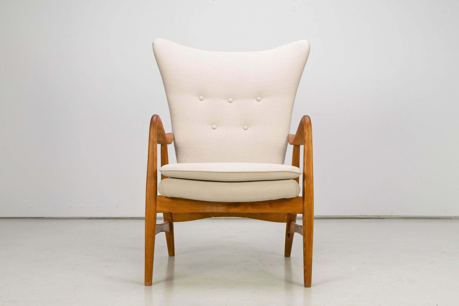 Highback Chair By Henry Schubell For Vik & Blindheim, Denmark, 1950s photo for sale