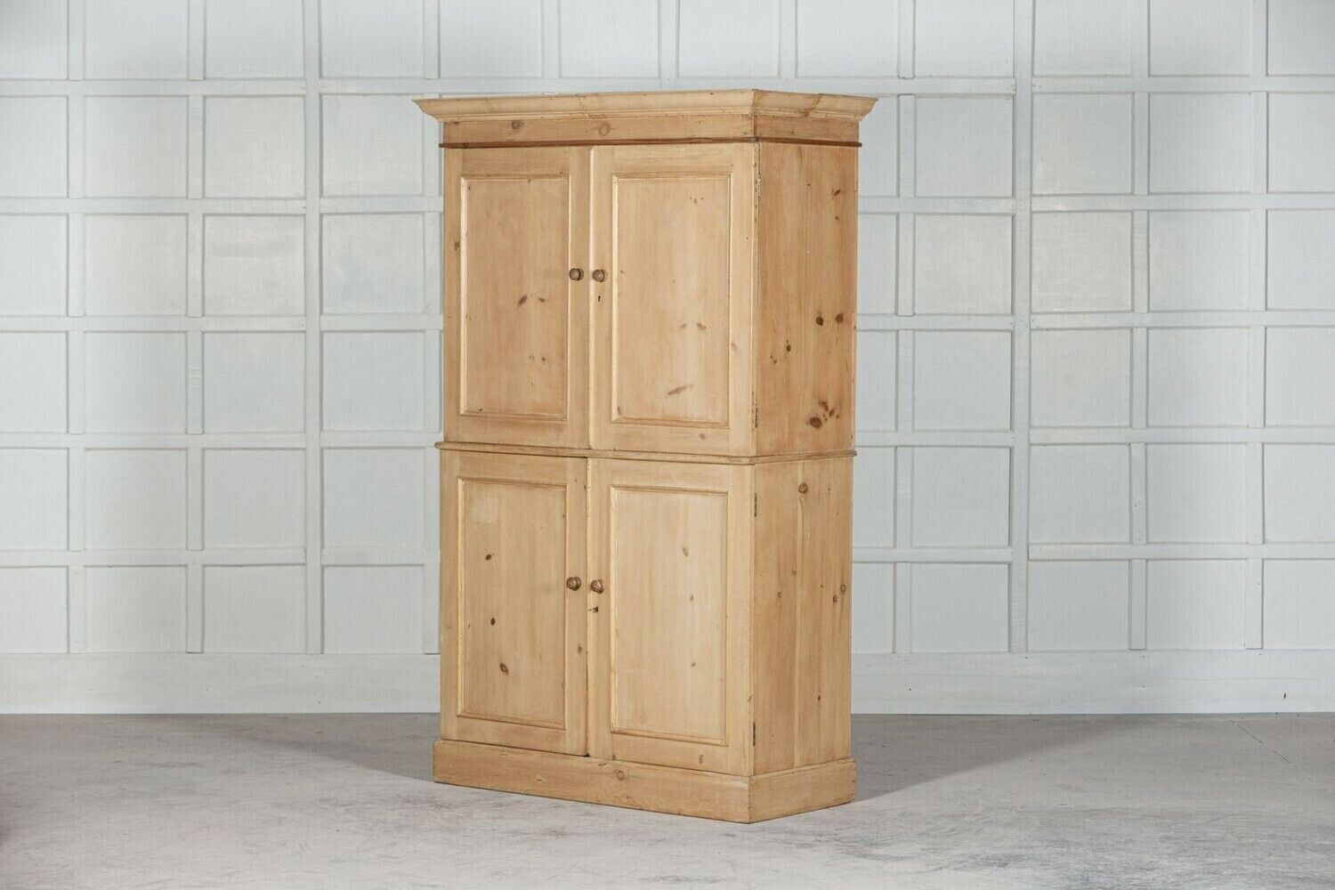 19thc English Pine Linen Press photo Furniture
