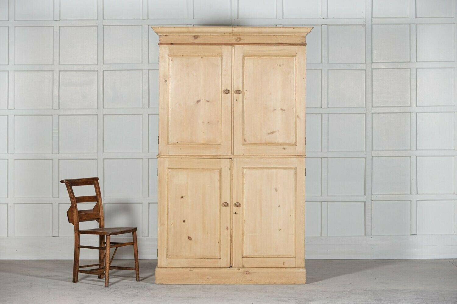 19thc English Pine Linen Press photo vinterior