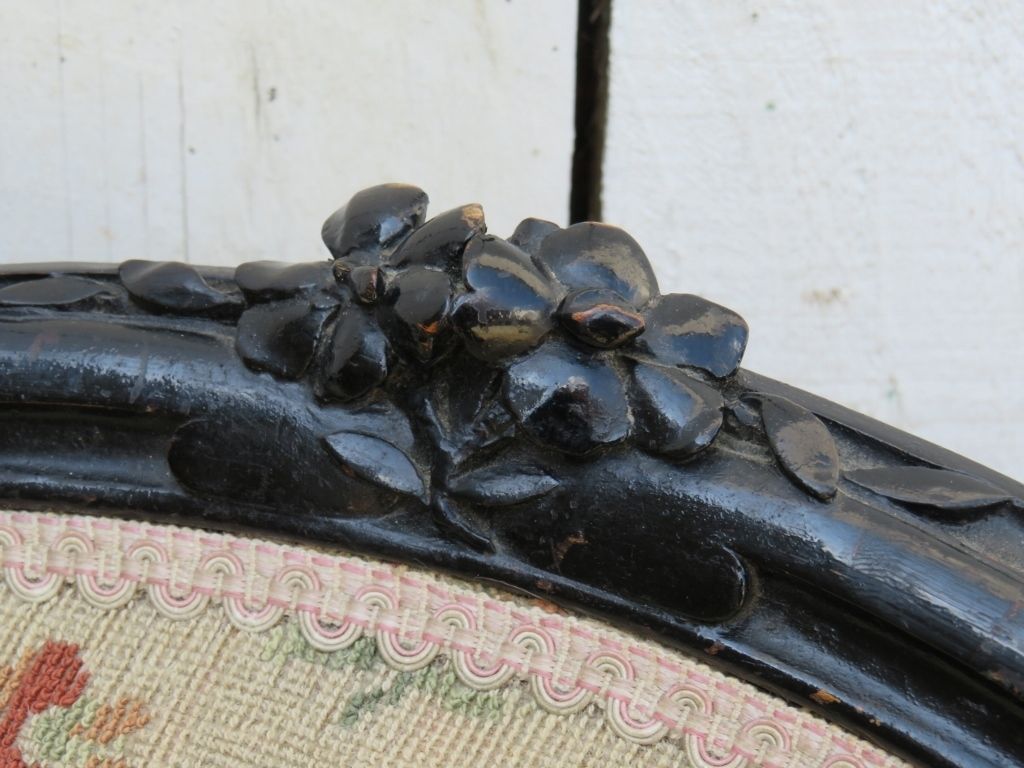Pair Of Antique French Ebonised Salon Side Chairs photo buy