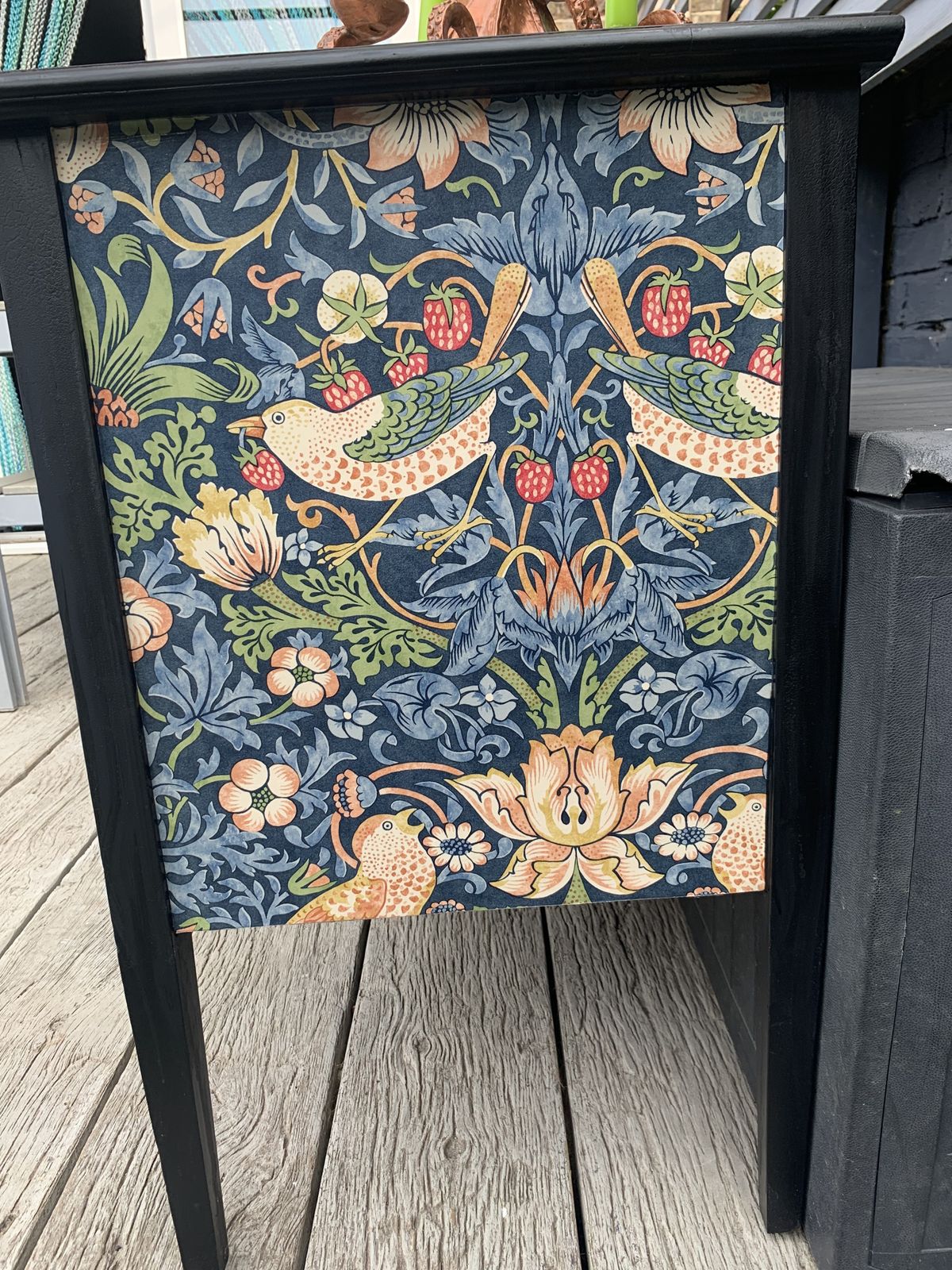 “Ruby” William Morris Print “The Strawberry Thief” Decoupaged Set Of Drawers photo for sale
