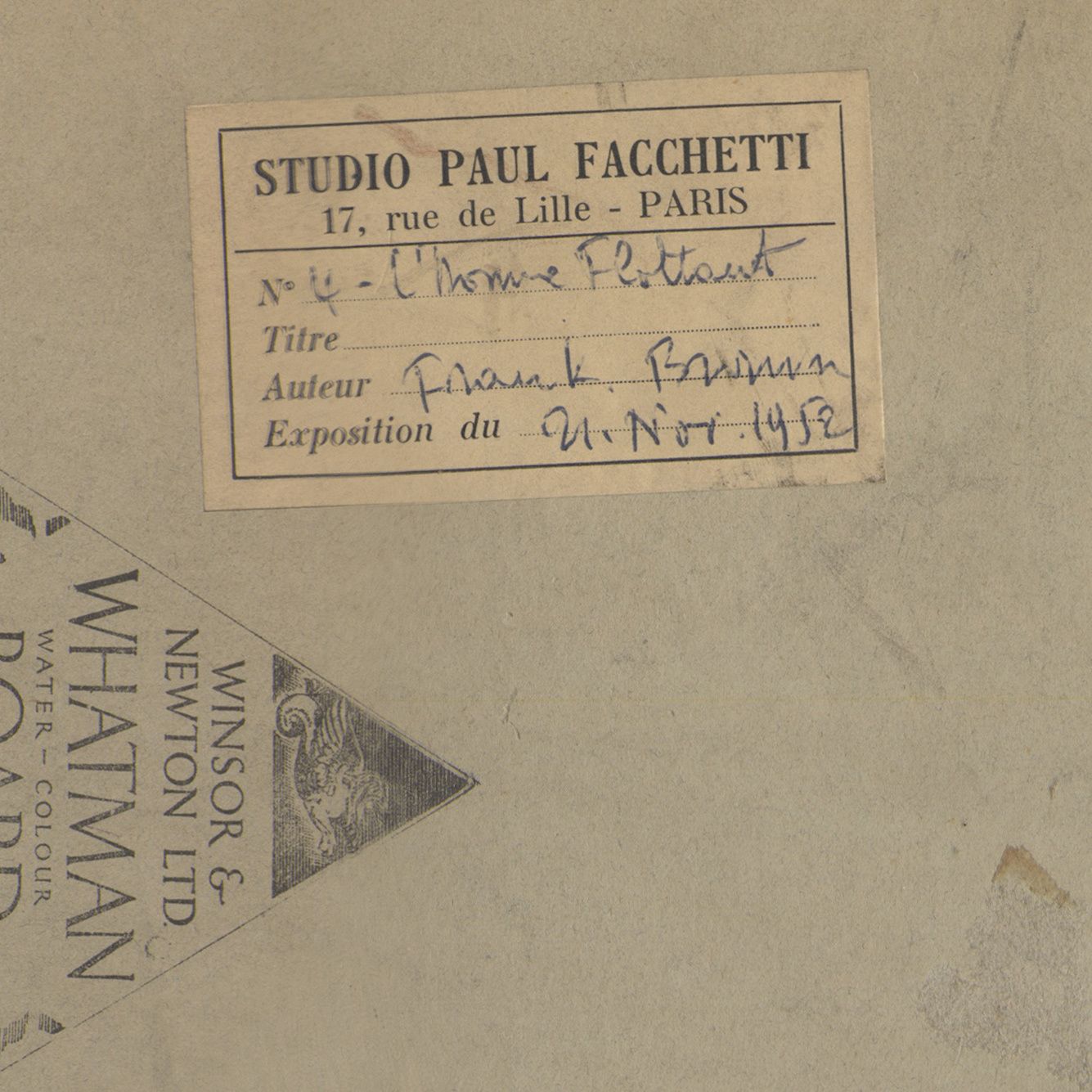 Frank Brown, “L’homme Flottant”, 1950, Extraordinary Signed Surrealist Fantasy photo 650.0