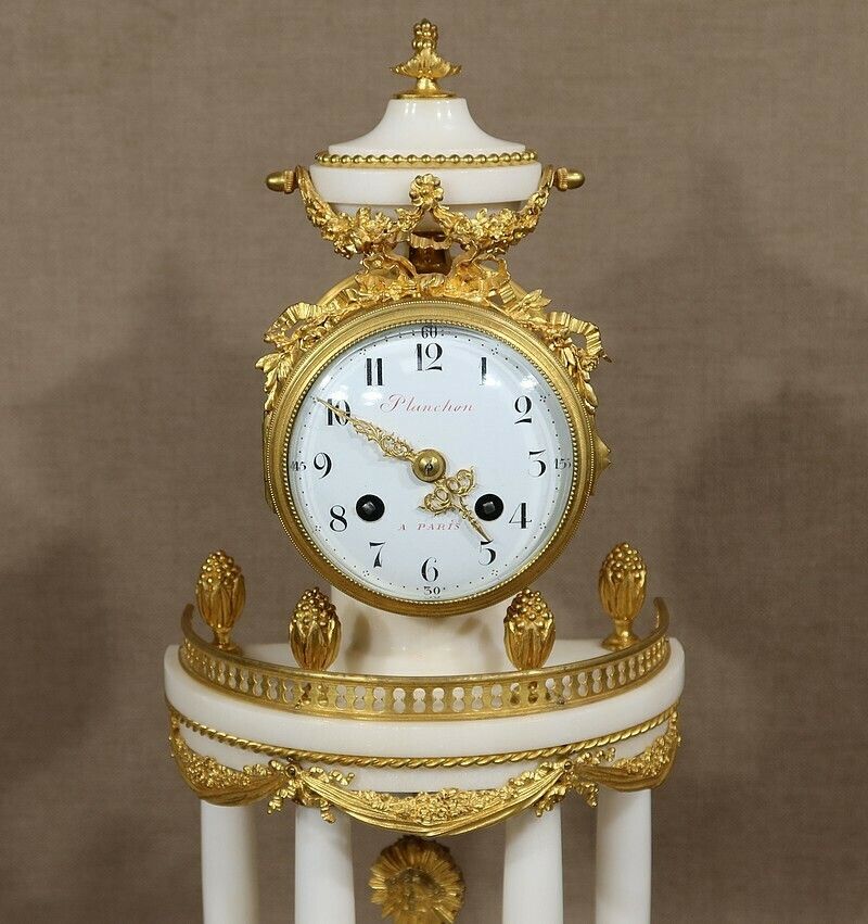 Marble And Gilt Bronze Pendulum, Maison Planchon, Louis XVI – 19th Century photo Home Decor