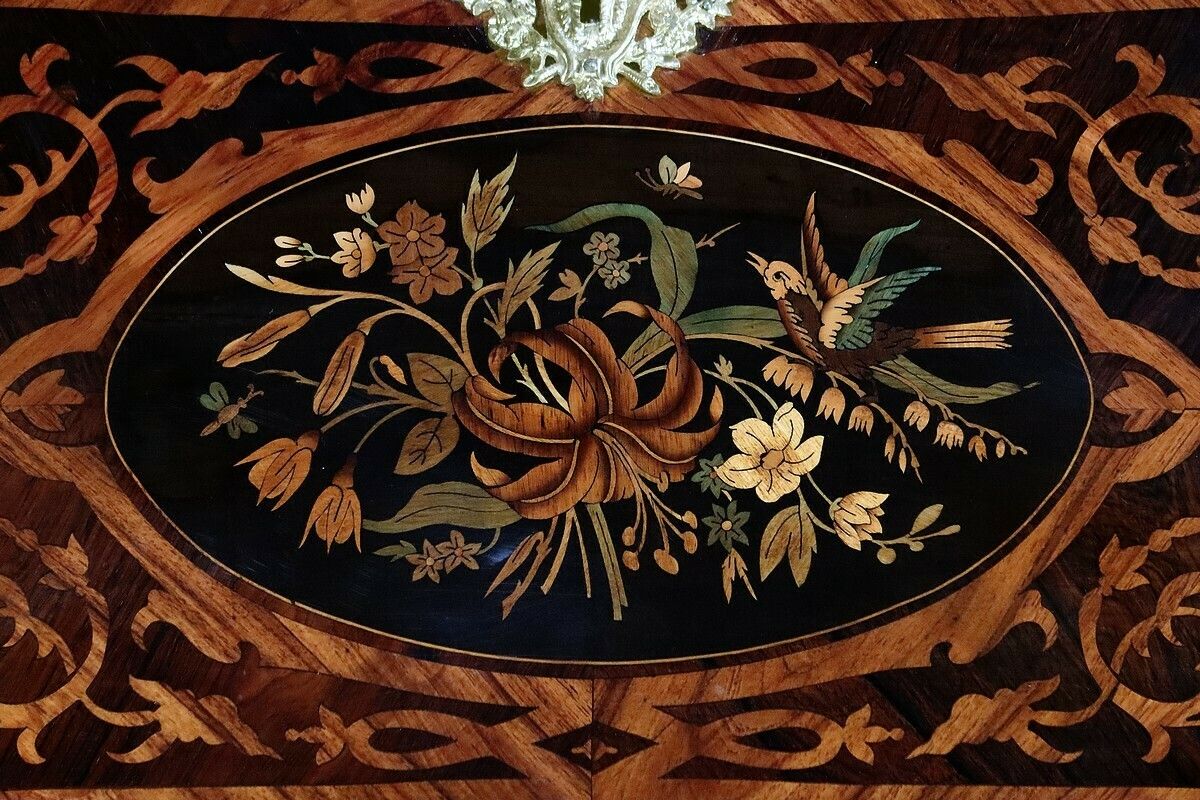 photo furniture Desk In Precious Wood, Napoleon III Period, 19th Century
