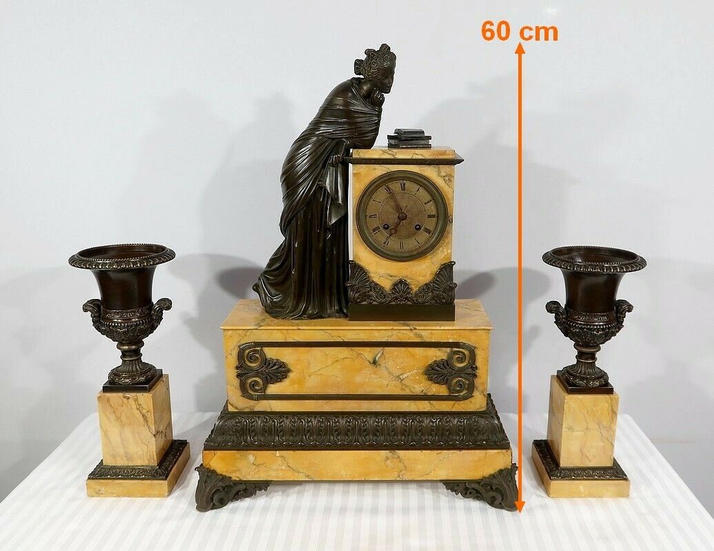 Important Mantelpiece Set In Yellow Siena Marble And Patinated Bronze, Empire Period, Early 19th Century photo furniture