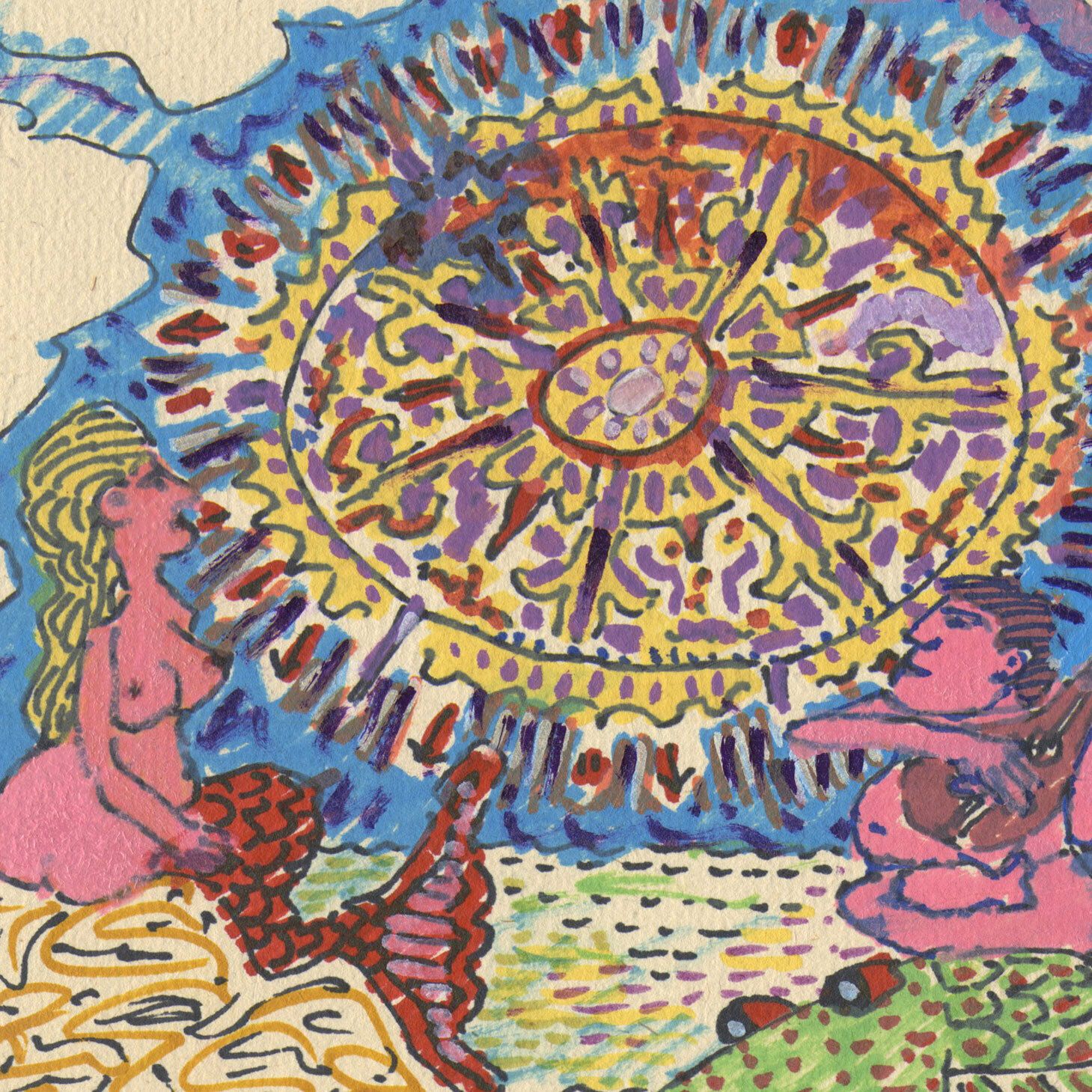 Jeremy Steig, “Untitled”, 1990, Original Psychedelic Mixed Media Drawing photo for sale