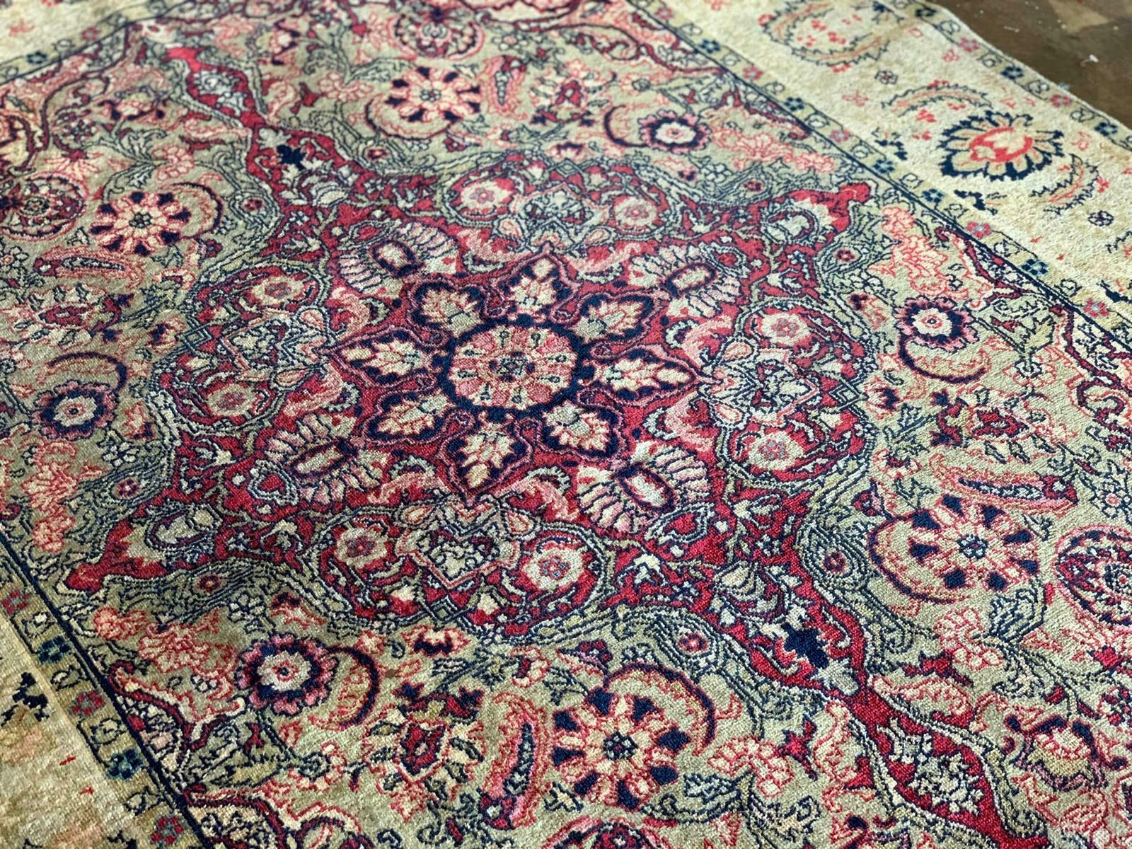 Handmade Carpet Antique Rugs, Agra Indian Rug, Red Oriental Rugs For Sale photo vinterior
