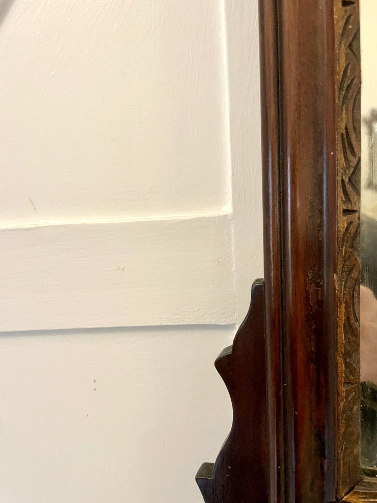 Large Antique  Inlaid And Gilt Mahogany Fretted Wall Mirror photo furniture