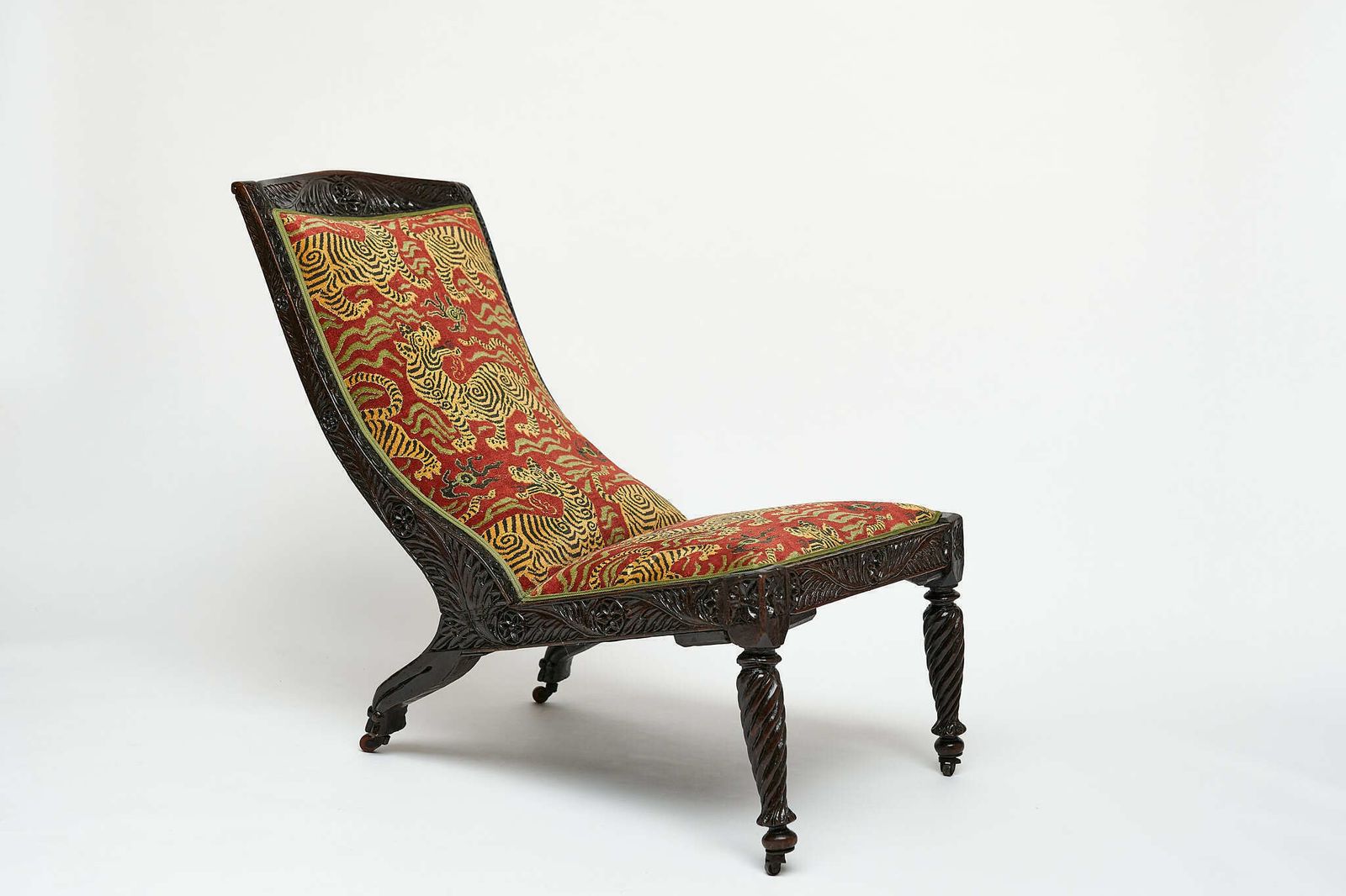 Victorian Slipper Chair In Mahogany ( Fully Reupholstered)