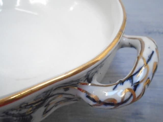 Antique Adderley English White And Blue Floral Ironstone Tureen, Oval Lidded Serving Dish, Eton Indigo Blue photo Home Decor