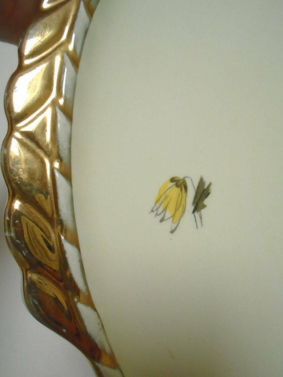 Antique French Cake Plate Honfleur By Salins France Collectible Floral Garland Gilded Plate Dresser Plate Petit Four Server photo for sale