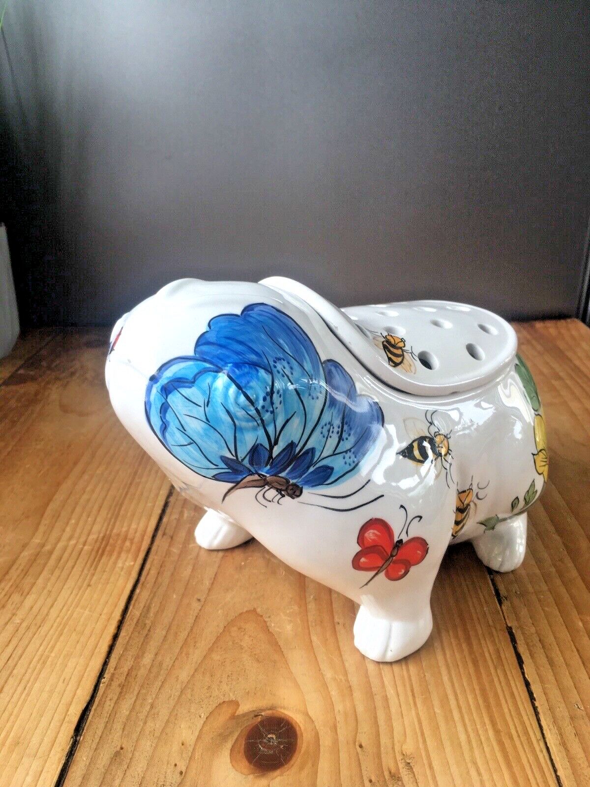 photo vinterior Mid Century Italian Pottery Este Ceramiche Flower Frog Planter Posy Vase 60's