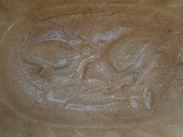 Antique French Stoneware Jelly / Jello Mold / Oval Rustic Farmhouse Ceramic Mould photo buy