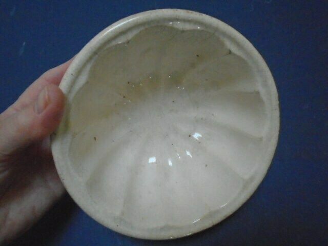 Antique French Stoneware Jelly / Jello Mold / Rustic Farmhouse Round Ceramic Mould photo vintage