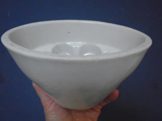 Antique French Stoneware Jelly / Jello Mold / Oval Rustic Farmhouse Ceramic Mould photo Home Decor