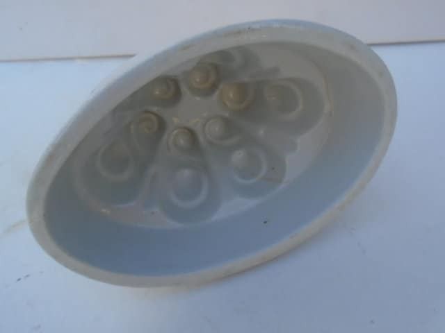 photo furniture Antique French Stoneware Jelly / Jello Mold / Oval Rustic Farmhouse Ceramic Mould