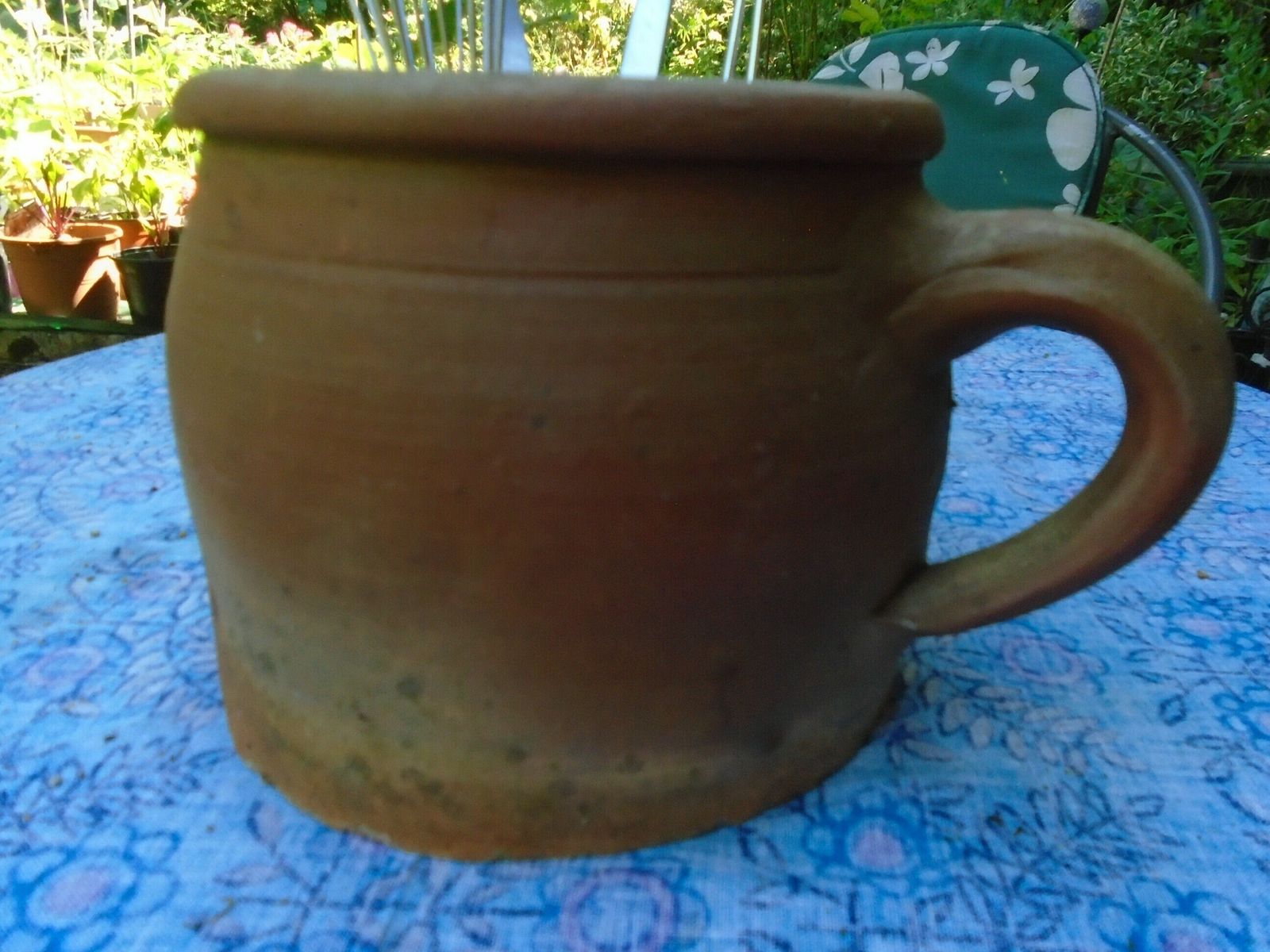 photo furniture Antique Xl French Stone Jar, Earthenware Preserving Jar, Circa 1900s, Terracotta Pot