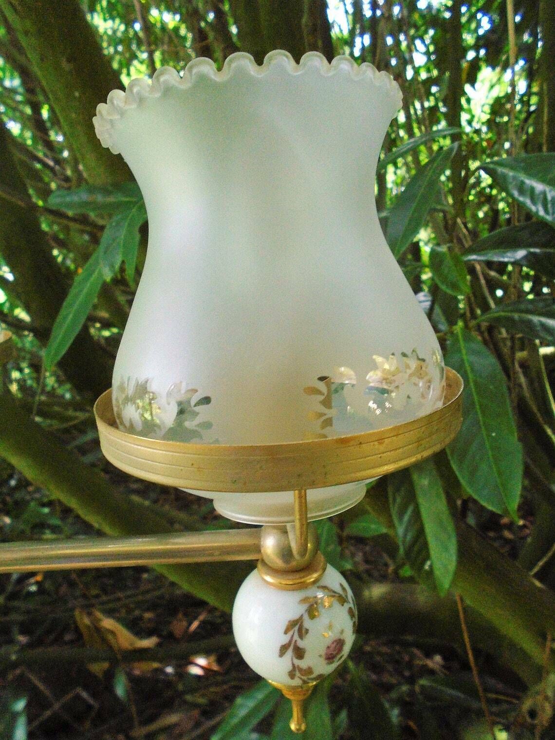 Vintage French Ceiling Light Fitting, Made Of Brass, Porcelain And Glass, 1950s photo buy