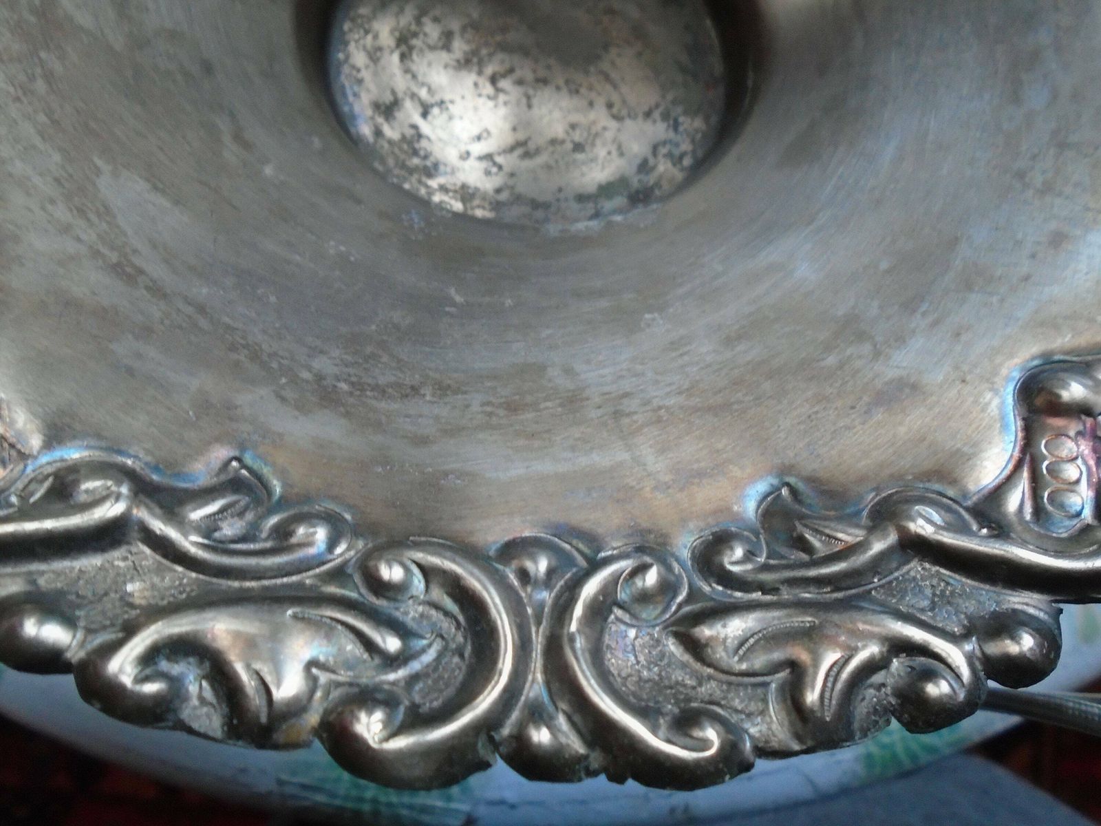 Antique French Metal Art Nouveau Silver Candle Holder, Circa 1920s, Wine Bottle Tray photo for sale