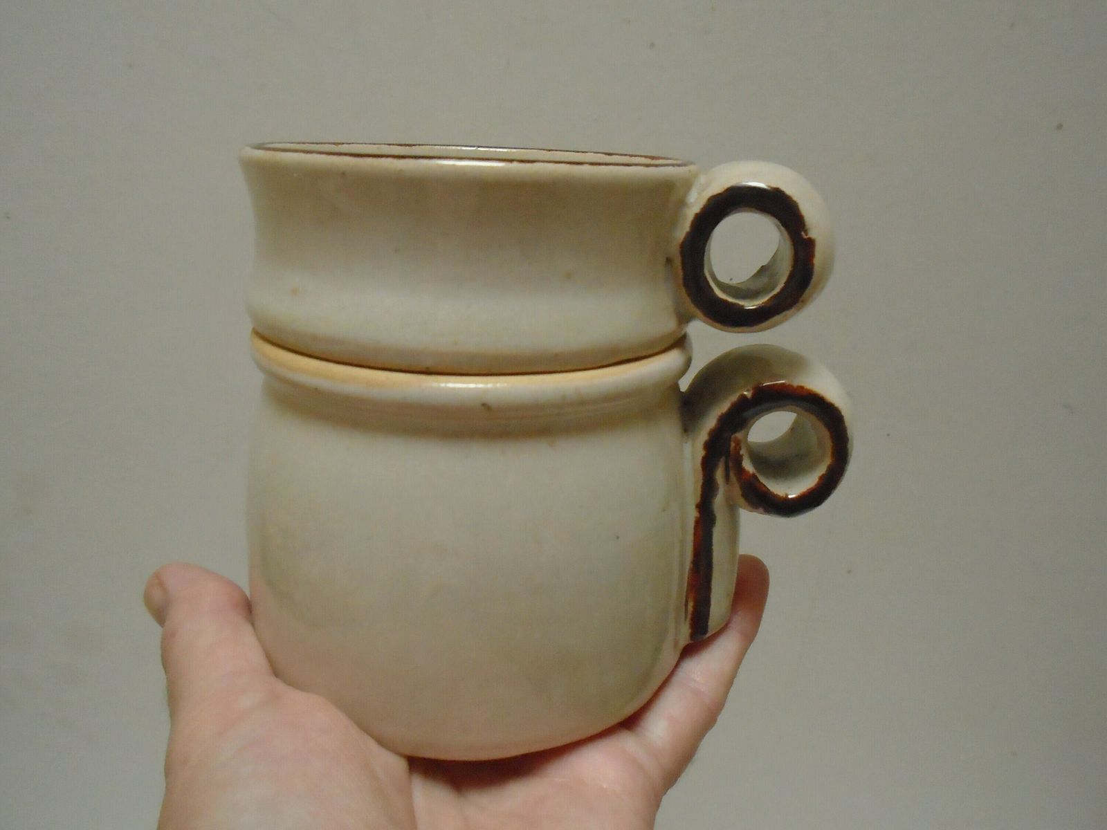 photo for sale French Stone Butter Crock, Butter Keeper Dish, Stoneware Butter Container Or Cheese Mold Drainer
