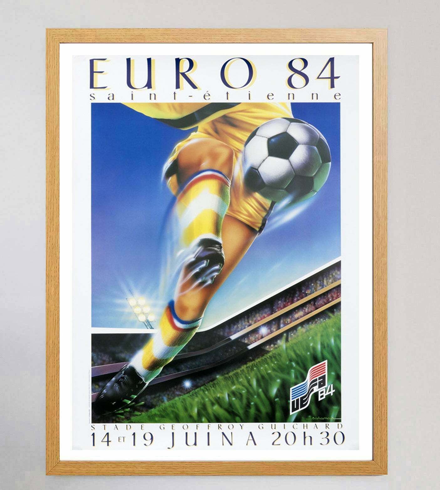 Euro 84   Saint Etienne  Original Vintage Poster photo Art
