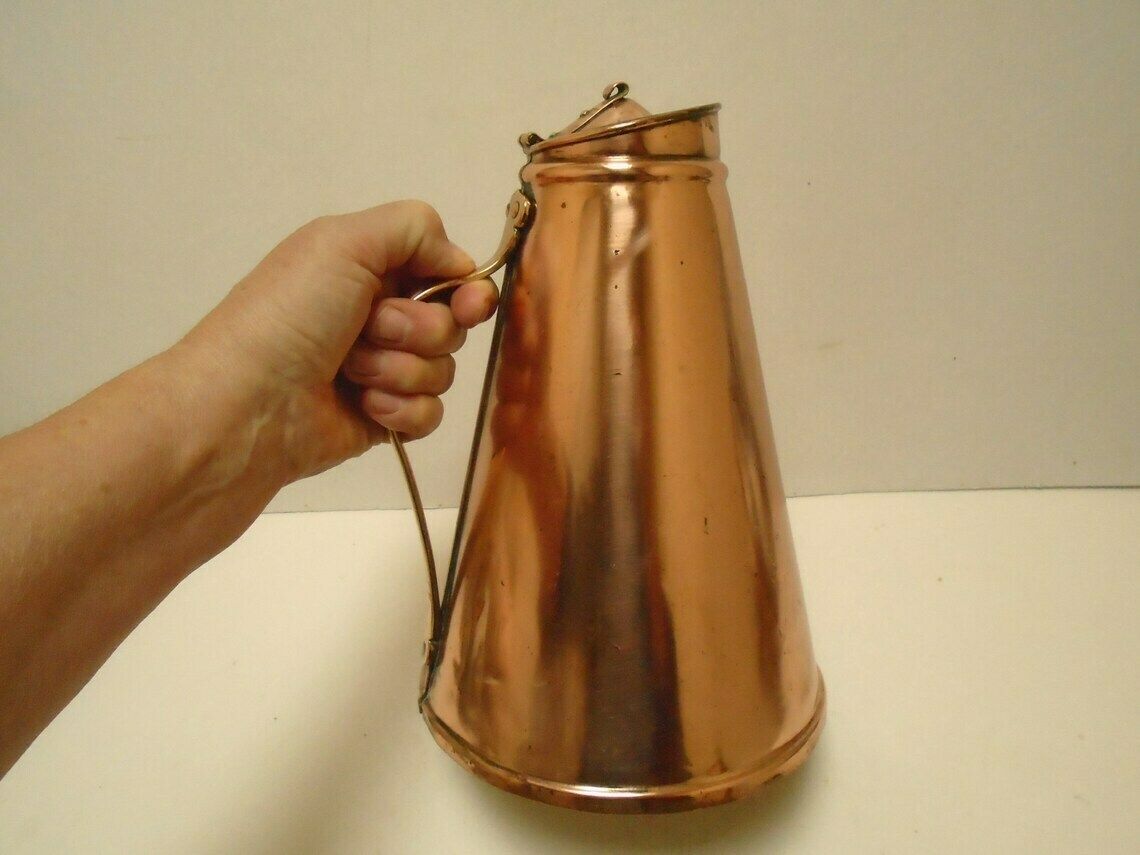 Antique Arts And Craft Copper Insulated Hot Water Jug, Was Benson, Circa 1900 photo vintage