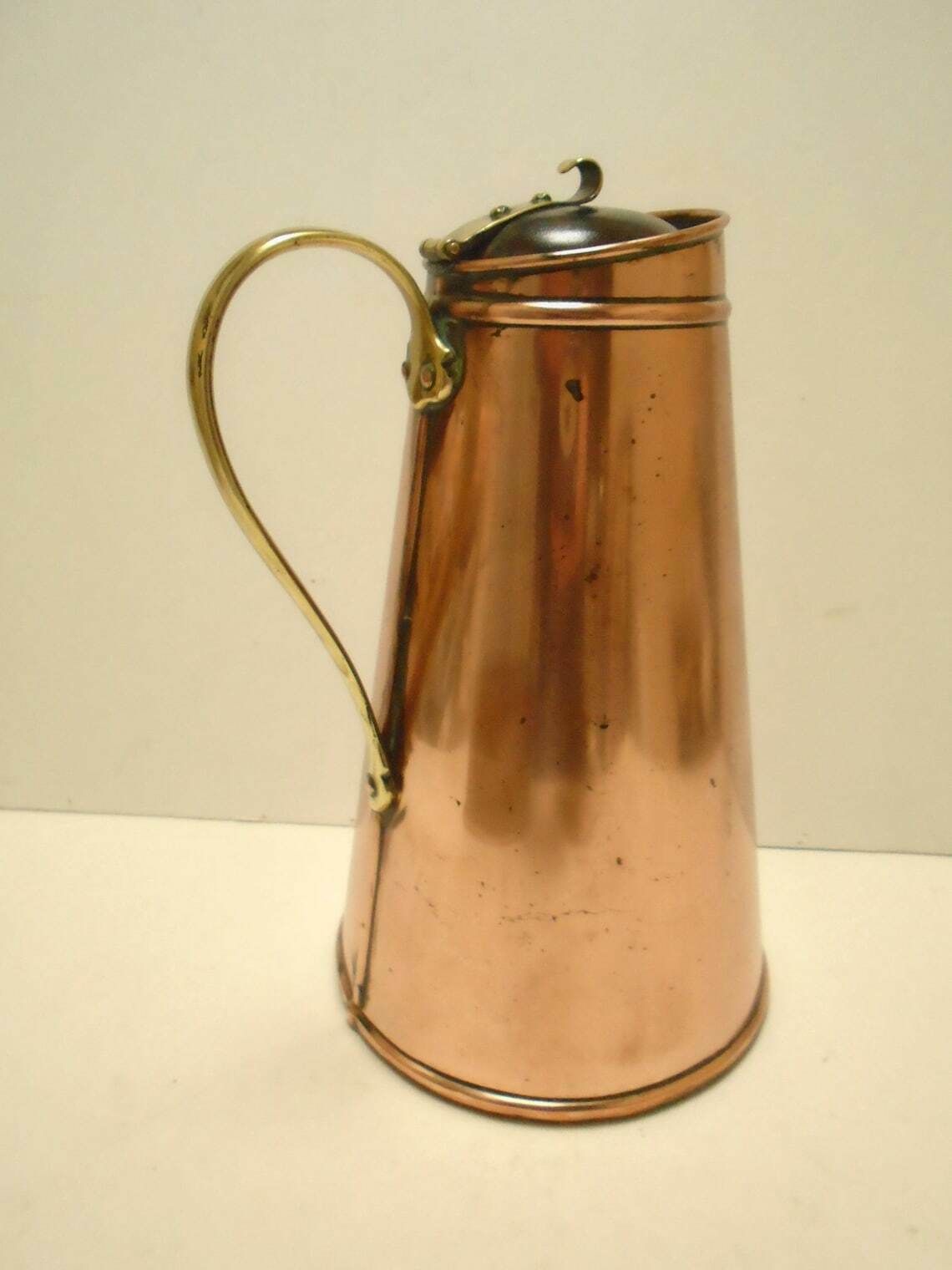 Antique Arts And Craft Copper Insulated Hot Water Jug, Was Benson, Circa 1900 photo for sale