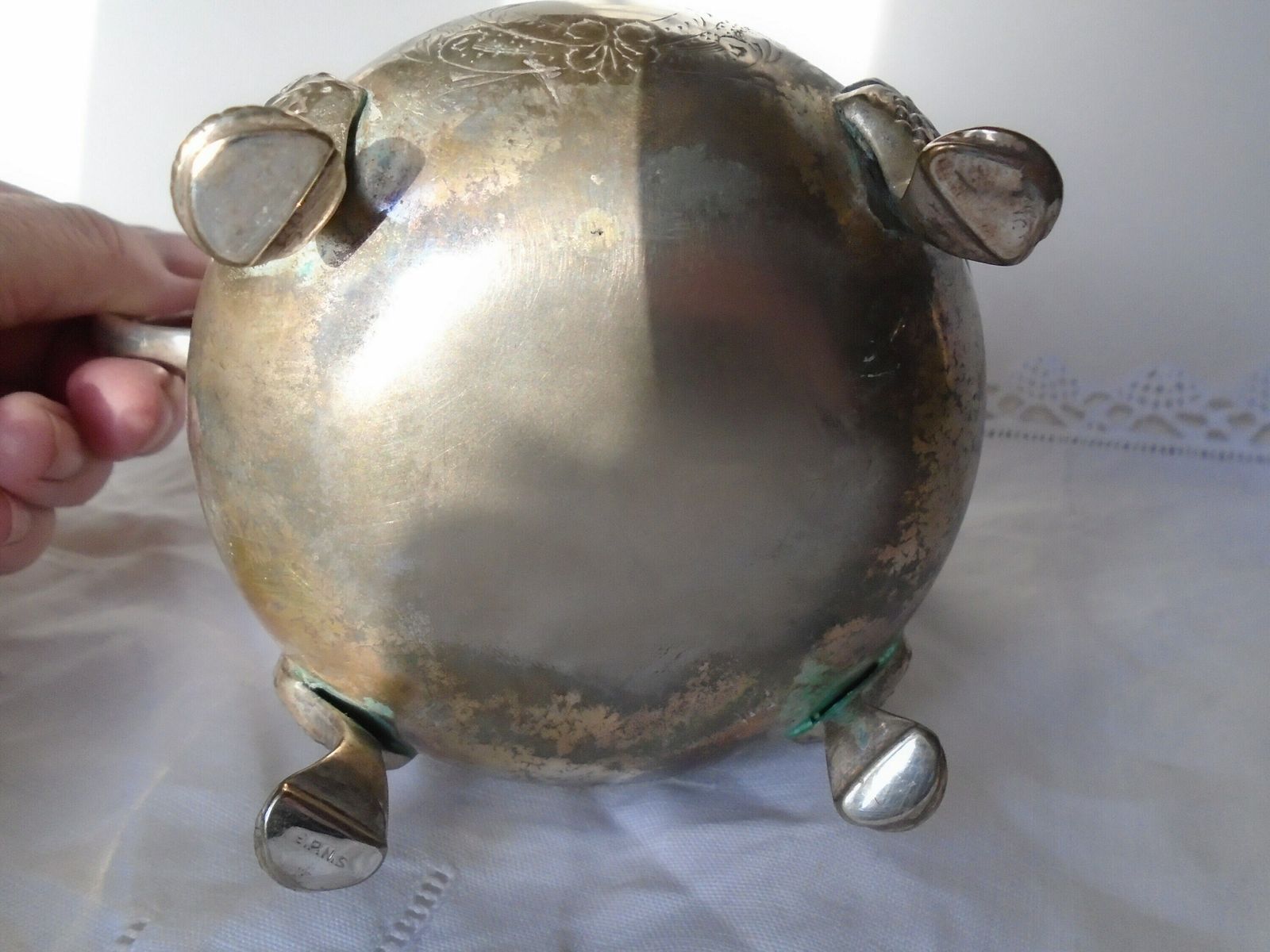 Gorgeous Antique French Silver Plated Creamer Or Milk / Syrup / Honey Jug, Art Nouveau, 1920s, Sauce Jug photo vintage