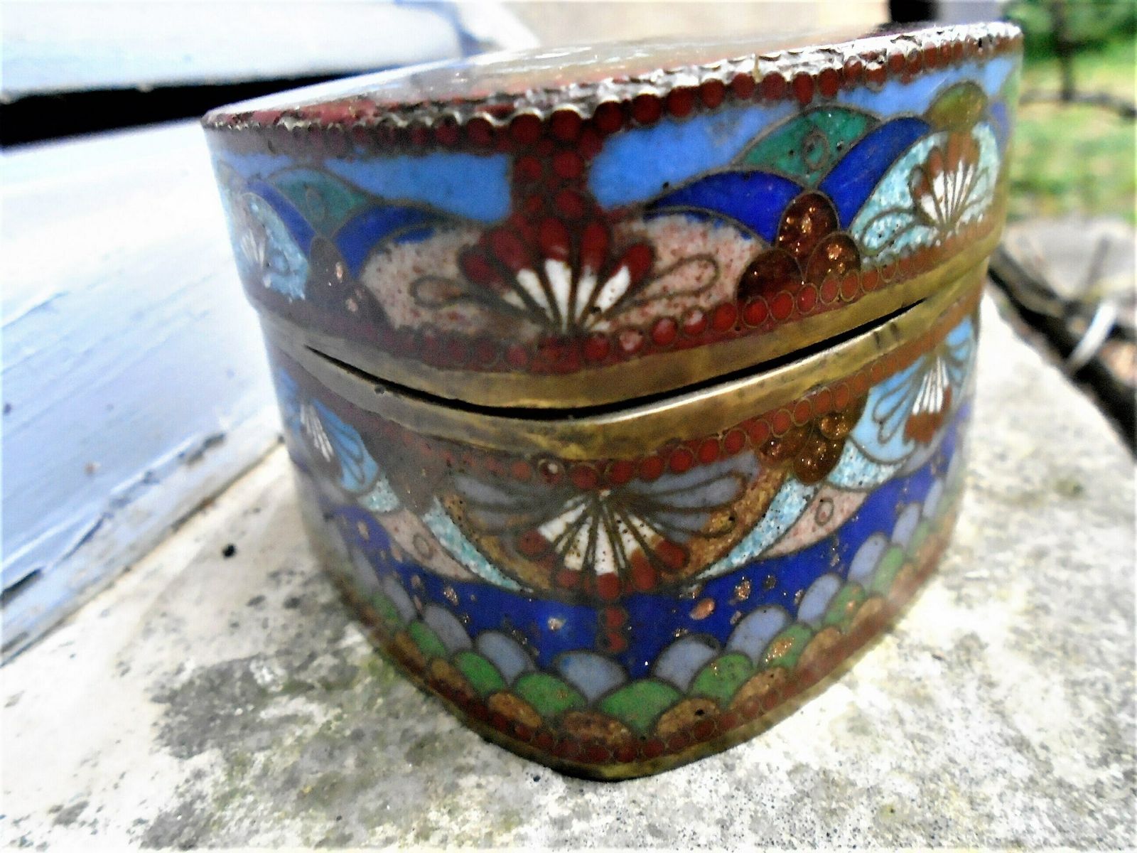 Antique Japanese Cloisonne Goldstone Enamelled Box, Meiji Period, 1868 1912 photo for sale
