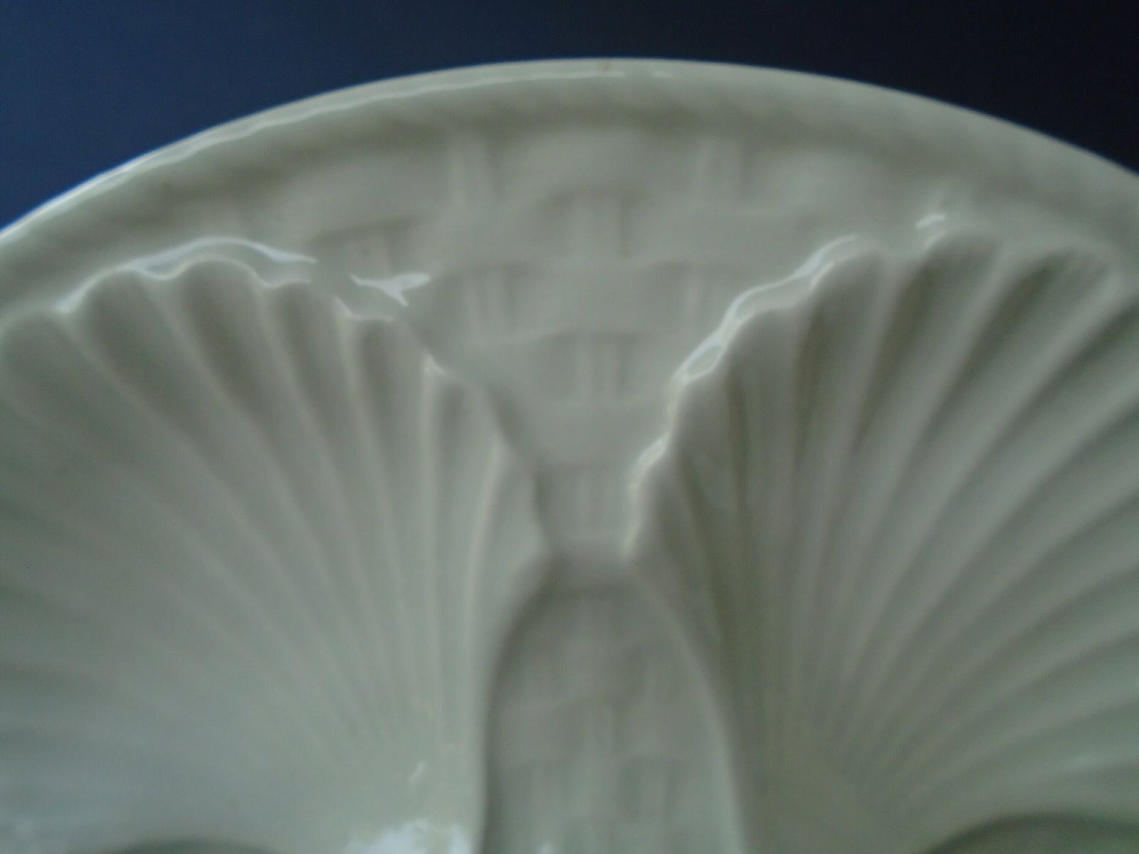 Two Antique French Longchamp Cream Porcelain Oyster Plates, Seafood Plates, Cream Seafood Plates, Sold In Sets Of 2 photo Home Decor