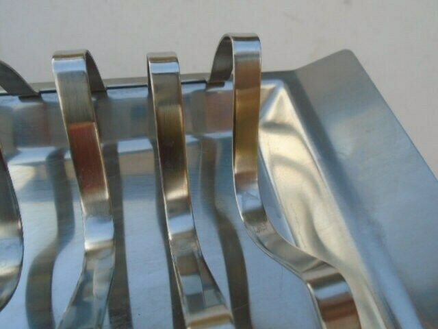 Vintage French 6 Slice Toast Rack With Crumb Tray, Retro 1950s Letter Rack, Postcard Holder, Desk Gift photo buy